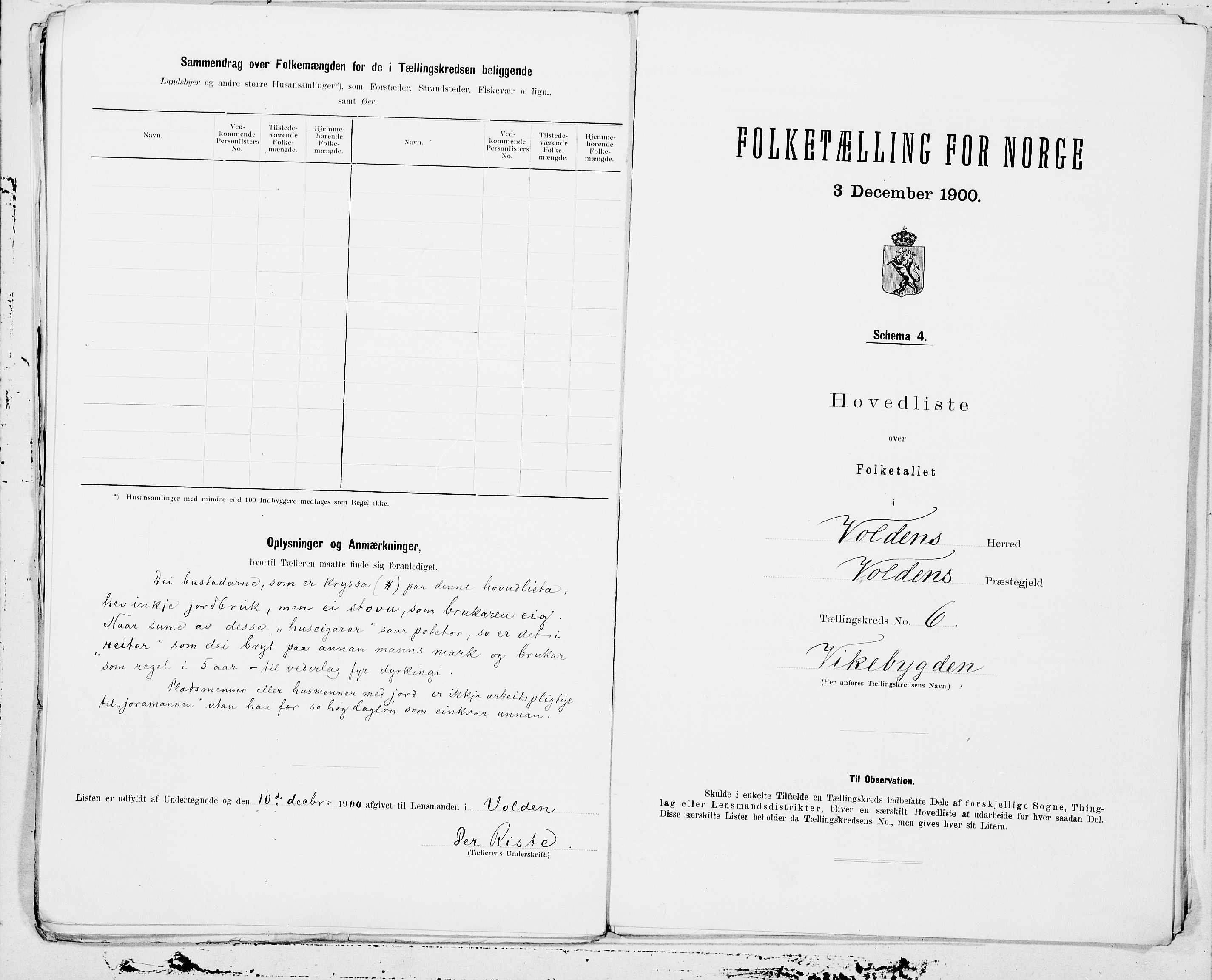 SAT, Folketelling 1900 for 1519 Volda herred, 1900, s. 12