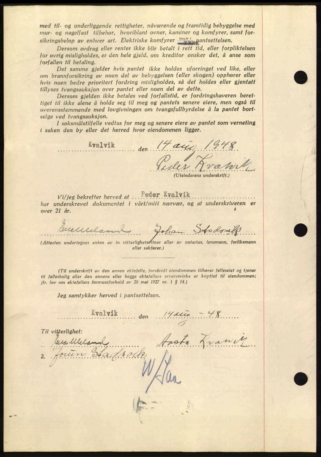 Hitra sorenskriveri, AV/SAT-A-0018/2/2C/2Ca: Pantebok nr. B1, 1939-1949, Dagboknr: 1026/1948