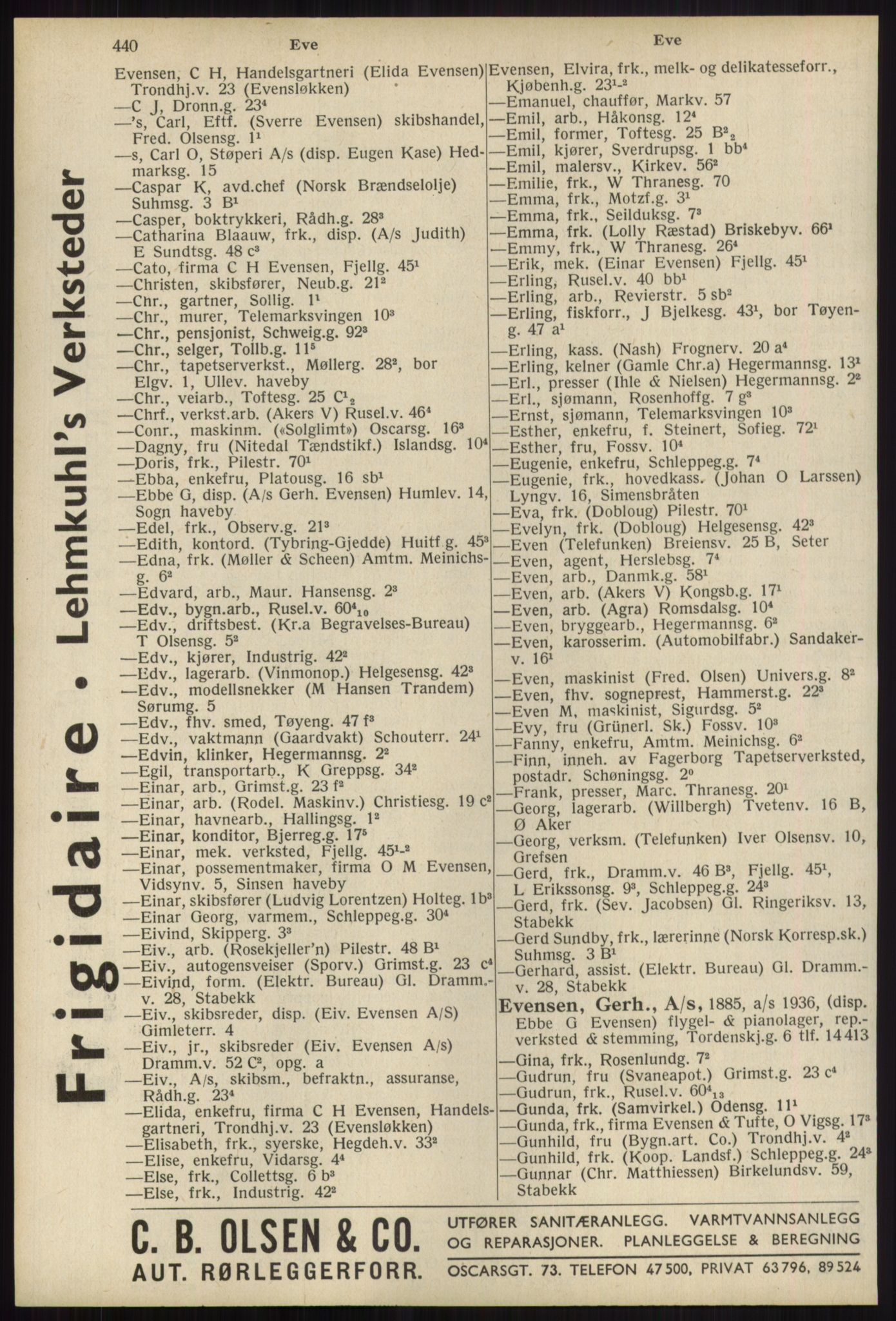 Kristiania/Oslo adressebok, PUBL/-, 1939, s. 440