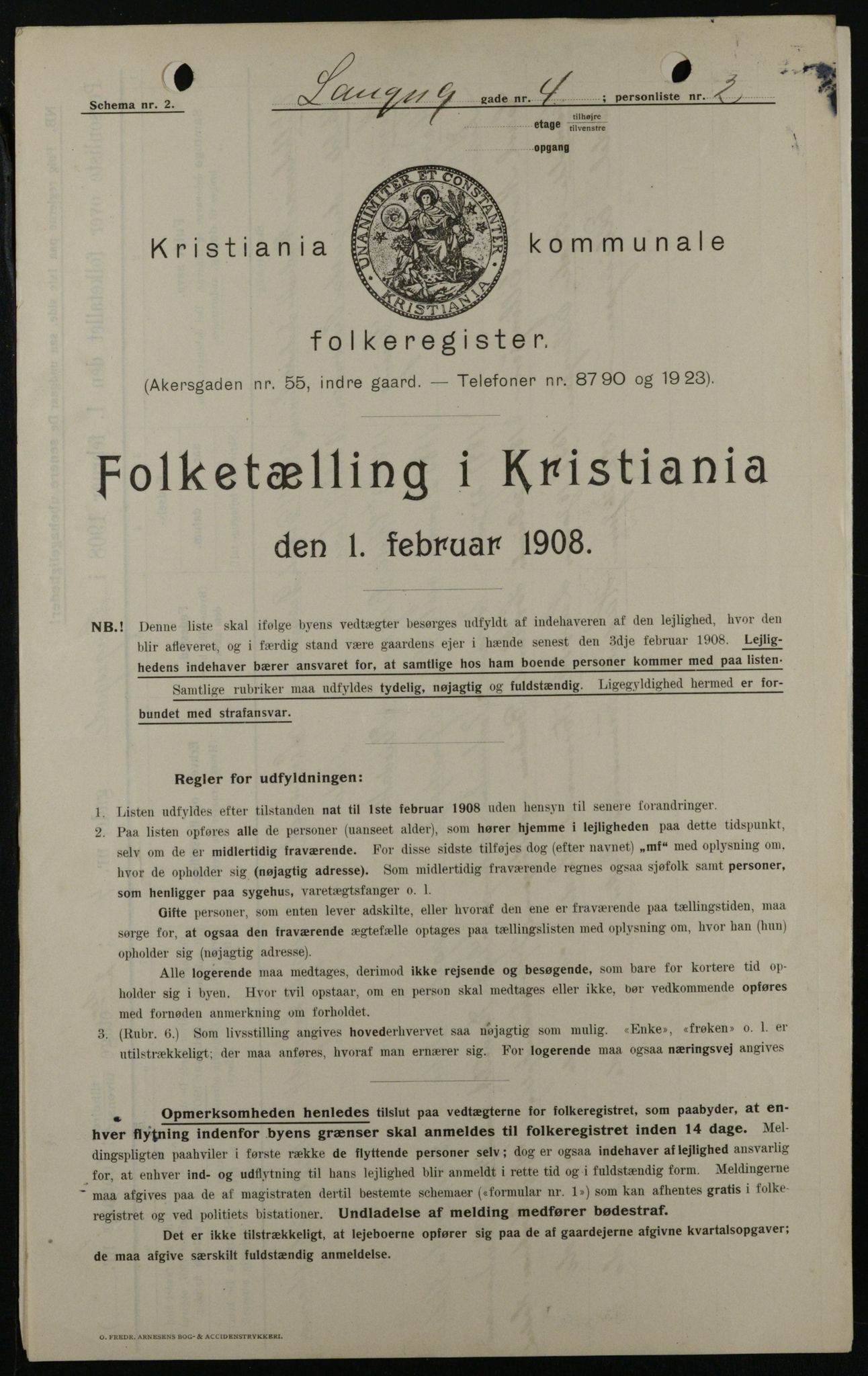 OBA, Kommunal folketelling 1.2.1908 for Kristiania kjøpstad, 1908, s. 50532