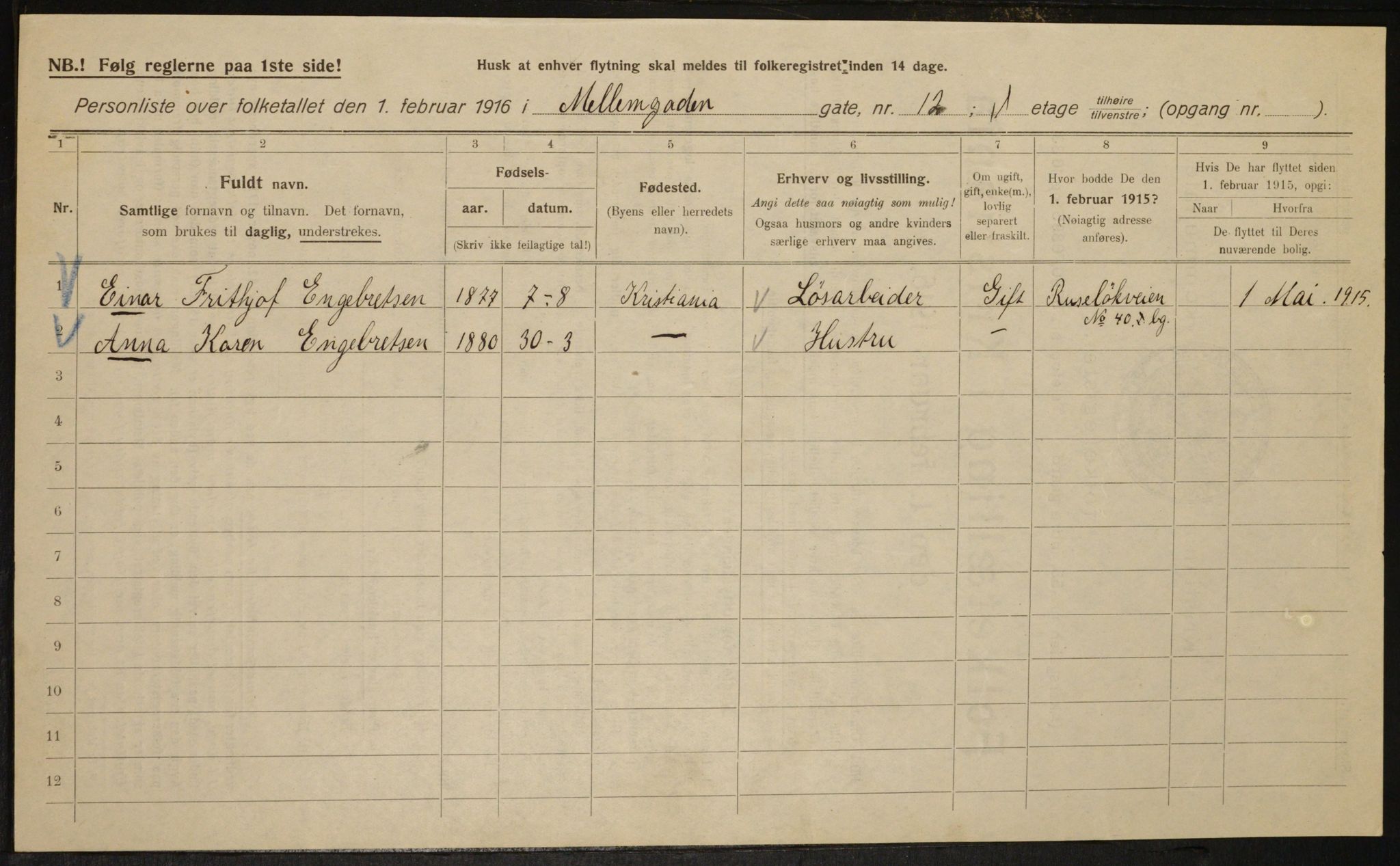 OBA, Kommunal folketelling 1.2.1916 for Kristiania, 1916, s. 66780