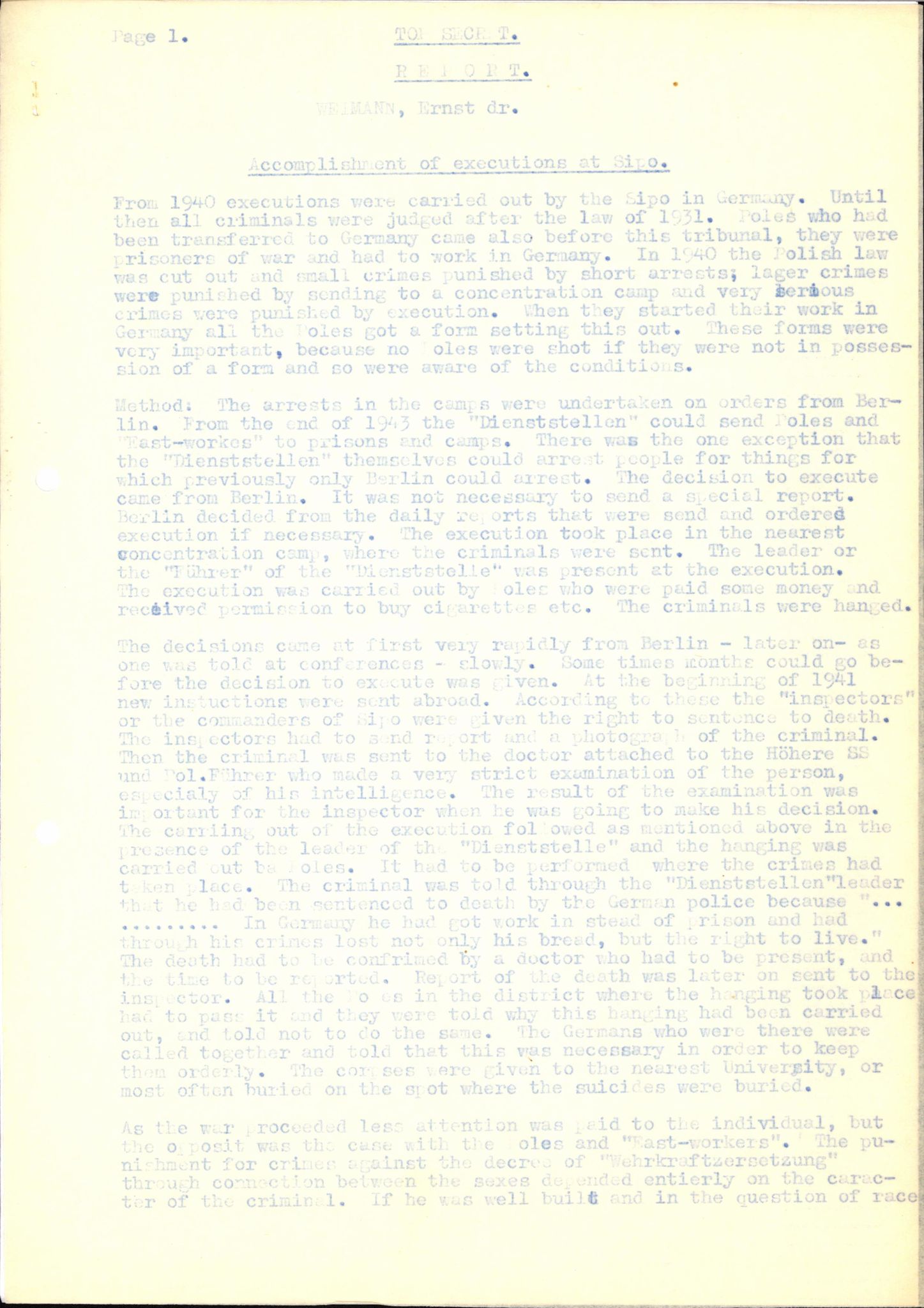 Forsvaret, Forsvarets overkommando II, RA/RAFA-3915/D/Db/L0035: CI Questionaires. Tyske okkupasjonsstyrker i Norge. Tyskere., 1945-1946, s. 167