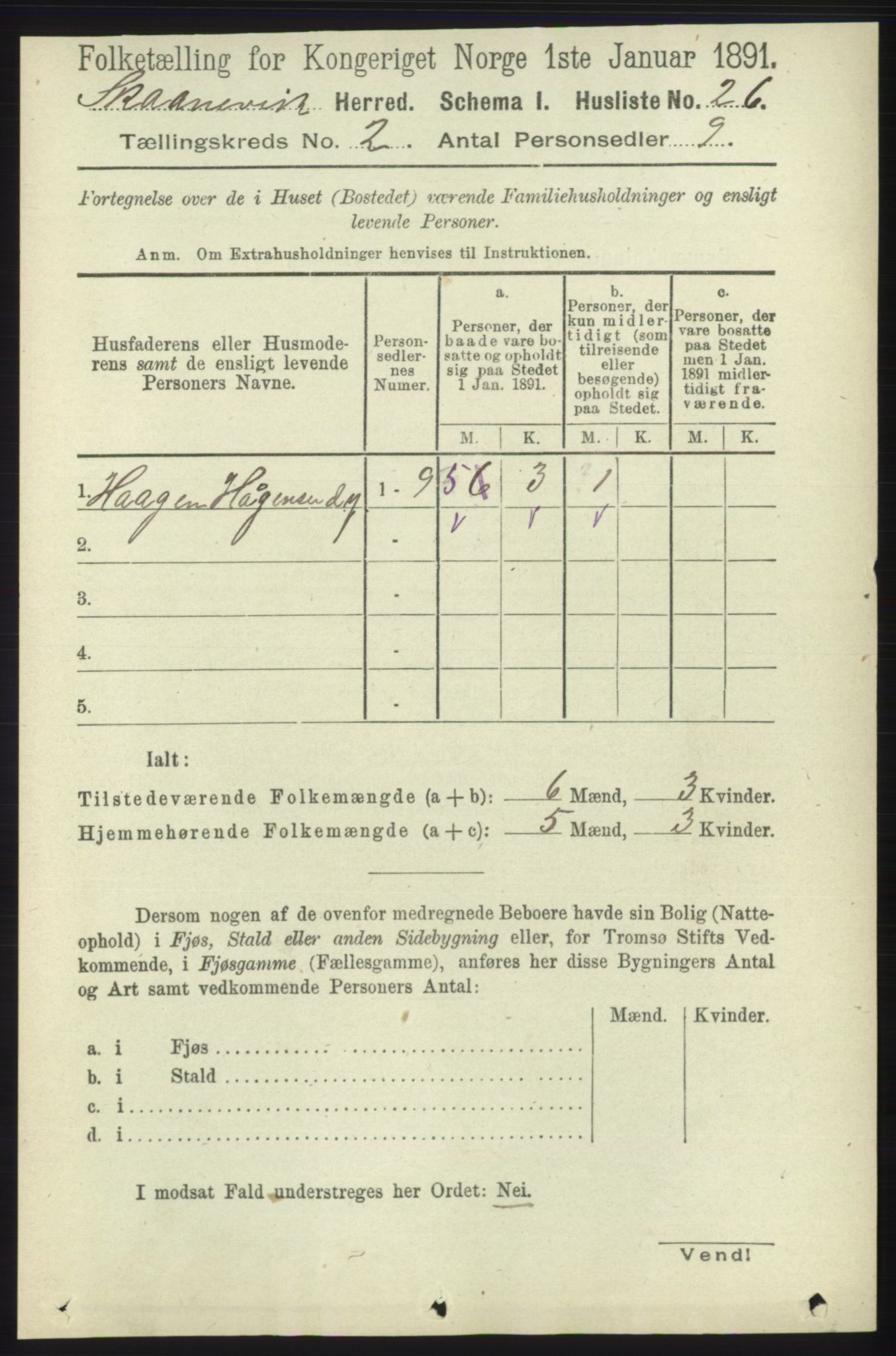 RA, Folketelling 1891 for 1212 Skånevik herred, 1891, s. 318