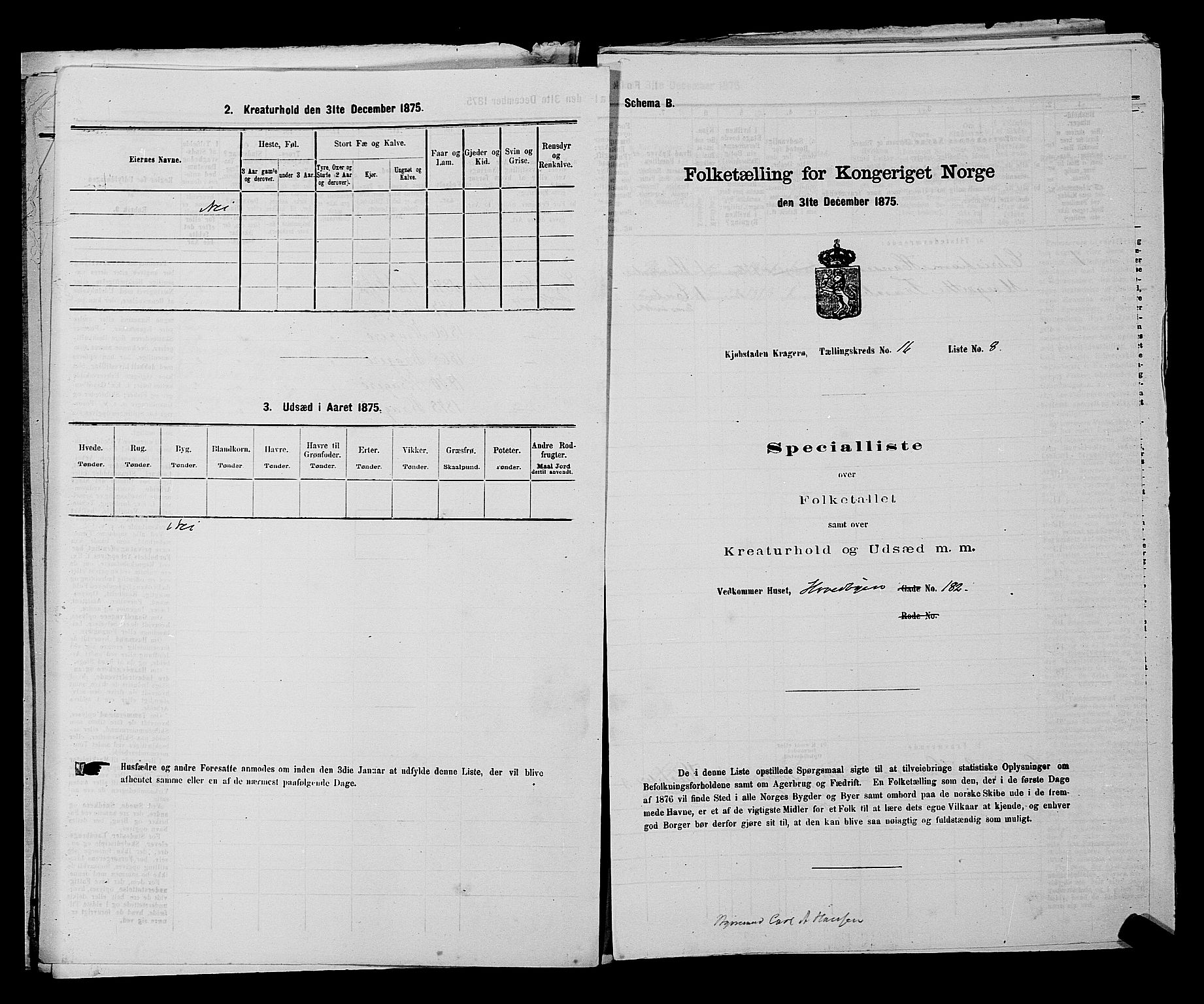 SAKO, Folketelling 1875 for 0801P Kragerø prestegjeld, 1875, s. 352