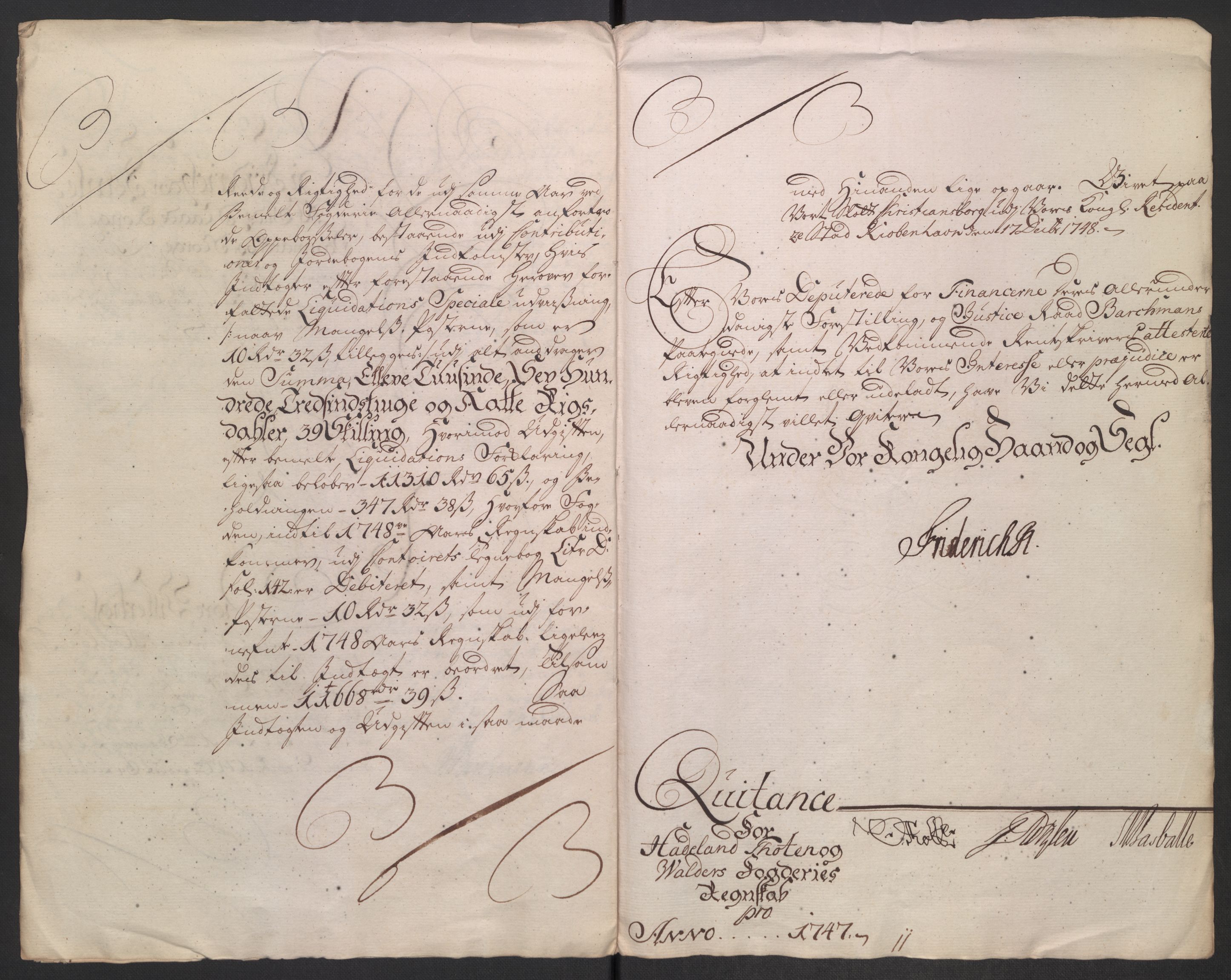 Rentekammeret inntil 1814, Reviderte regnskaper, Fogderegnskap, RA/EA-4092/R18/L1346: Fogderegnskap Hadeland, Toten og Valdres, 1747-1748, s. 28