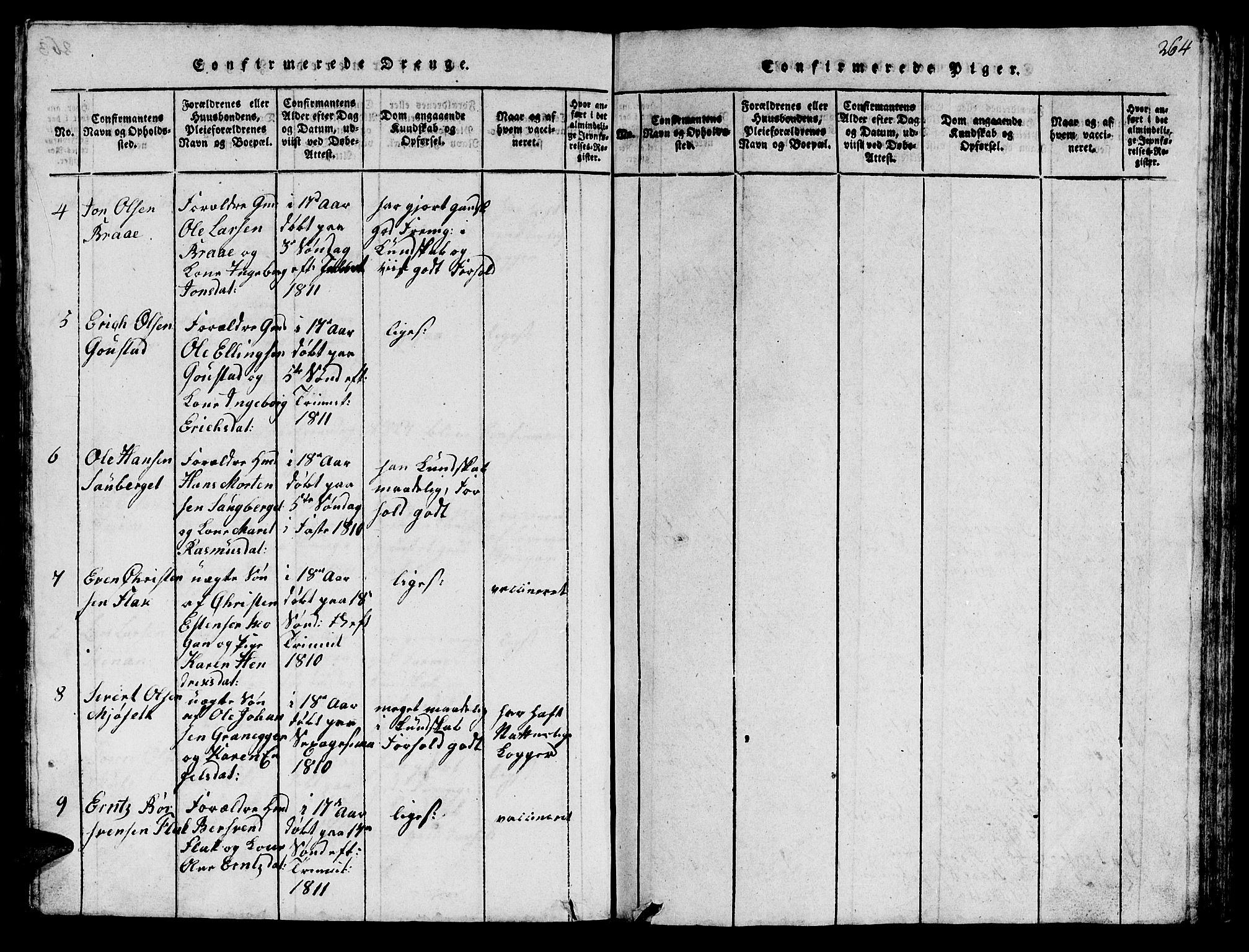 Ministerialprotokoller, klokkerbøker og fødselsregistre - Sør-Trøndelag, AV/SAT-A-1456/612/L0385: Klokkerbok nr. 612C01, 1816-1845, s. 264