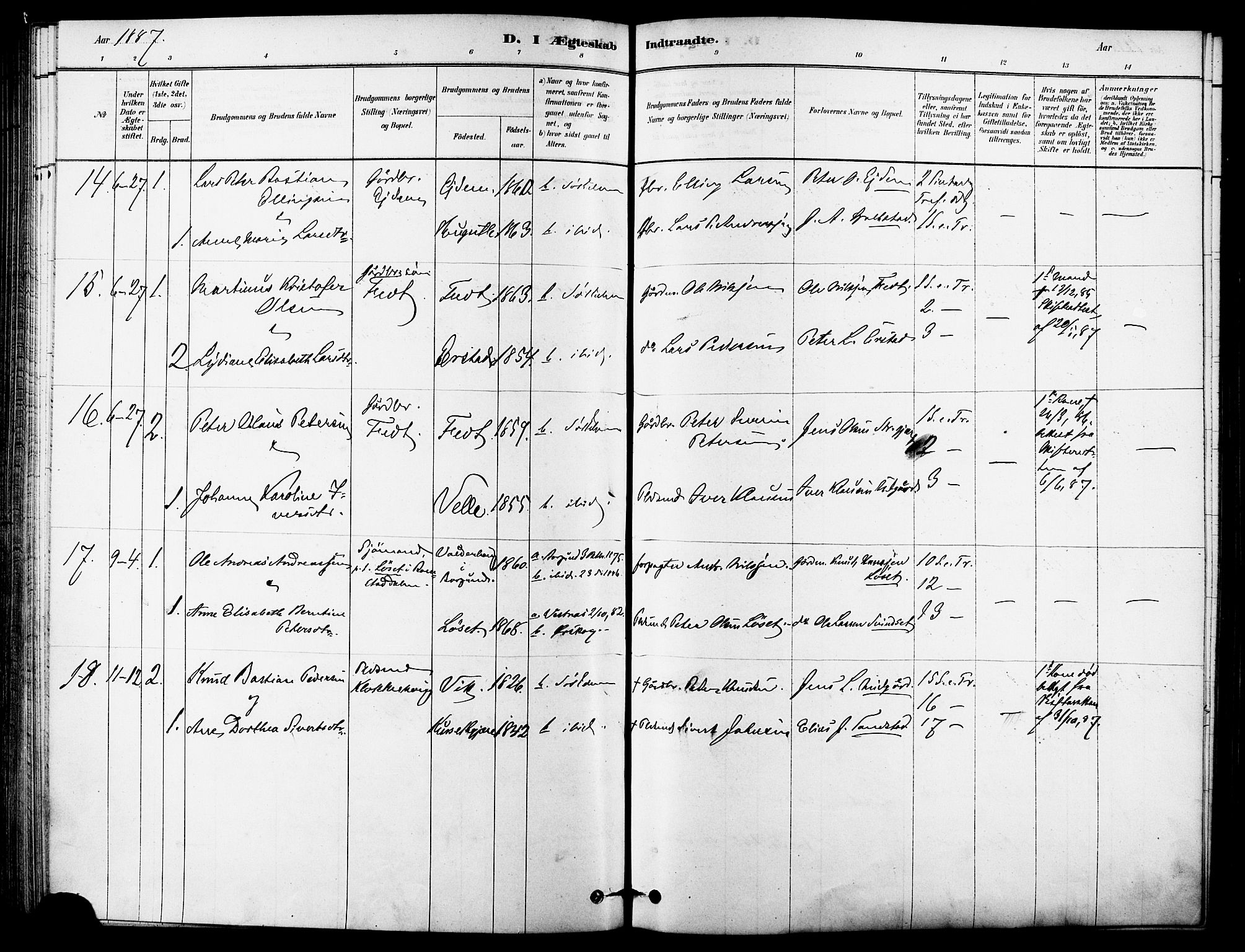 Ministerialprotokoller, klokkerbøker og fødselsregistre - Møre og Romsdal, AV/SAT-A-1454/523/L0334: Ministerialbok nr. 523A01, 1878-1891