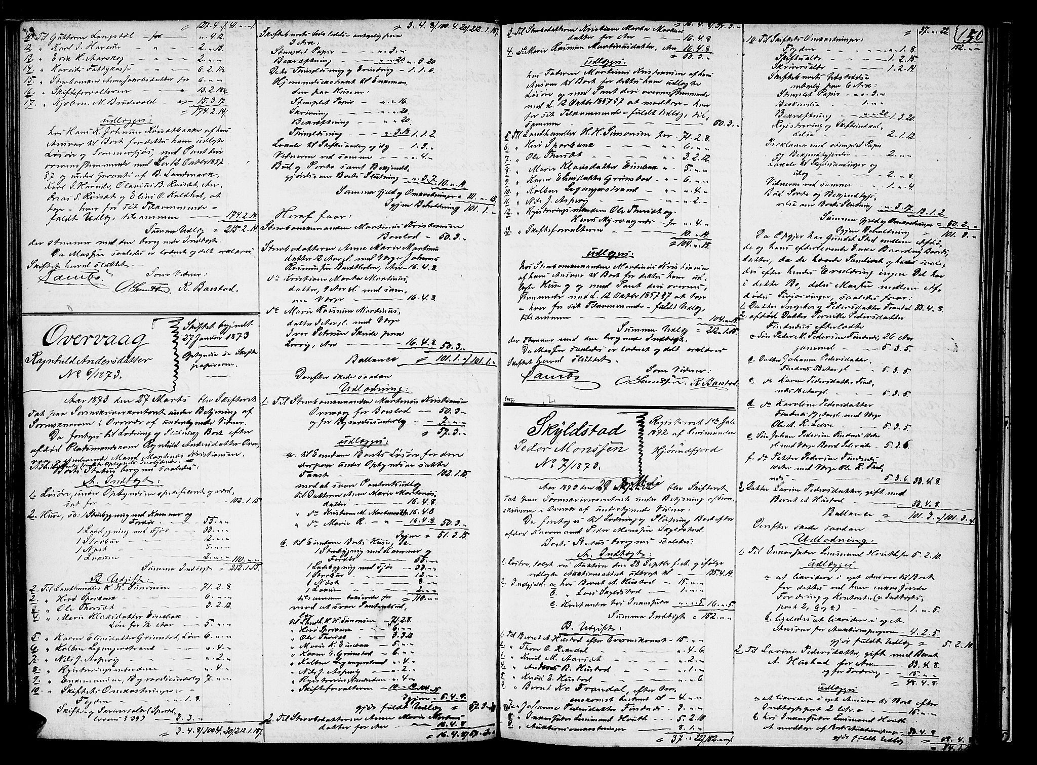 Søre Sunnmøre sorenskriveri, AV/SAT-A-4122/1/3/3A/L0017: Skifte- / Skifteutloddings- / Skifteslutningsprotokollar, 1868-1875, s. 150