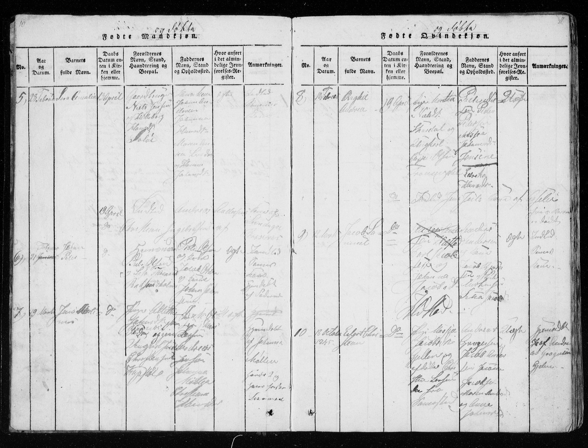 Ministerialprotokoller, klokkerbøker og fødselsregistre - Nordland, AV/SAT-A-1459/801/L0026: Klokkerbok nr. 801C01, 1820-1855, s. 10-11