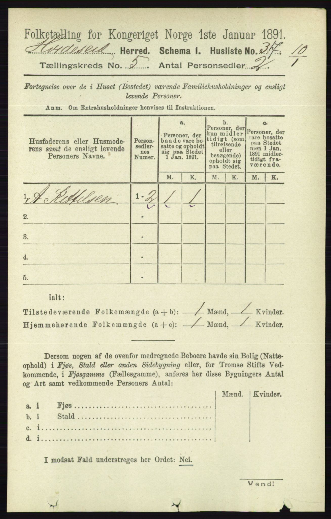 RA, Folketelling 1891 for 0829 Kviteseid herred, 1891, s. 898