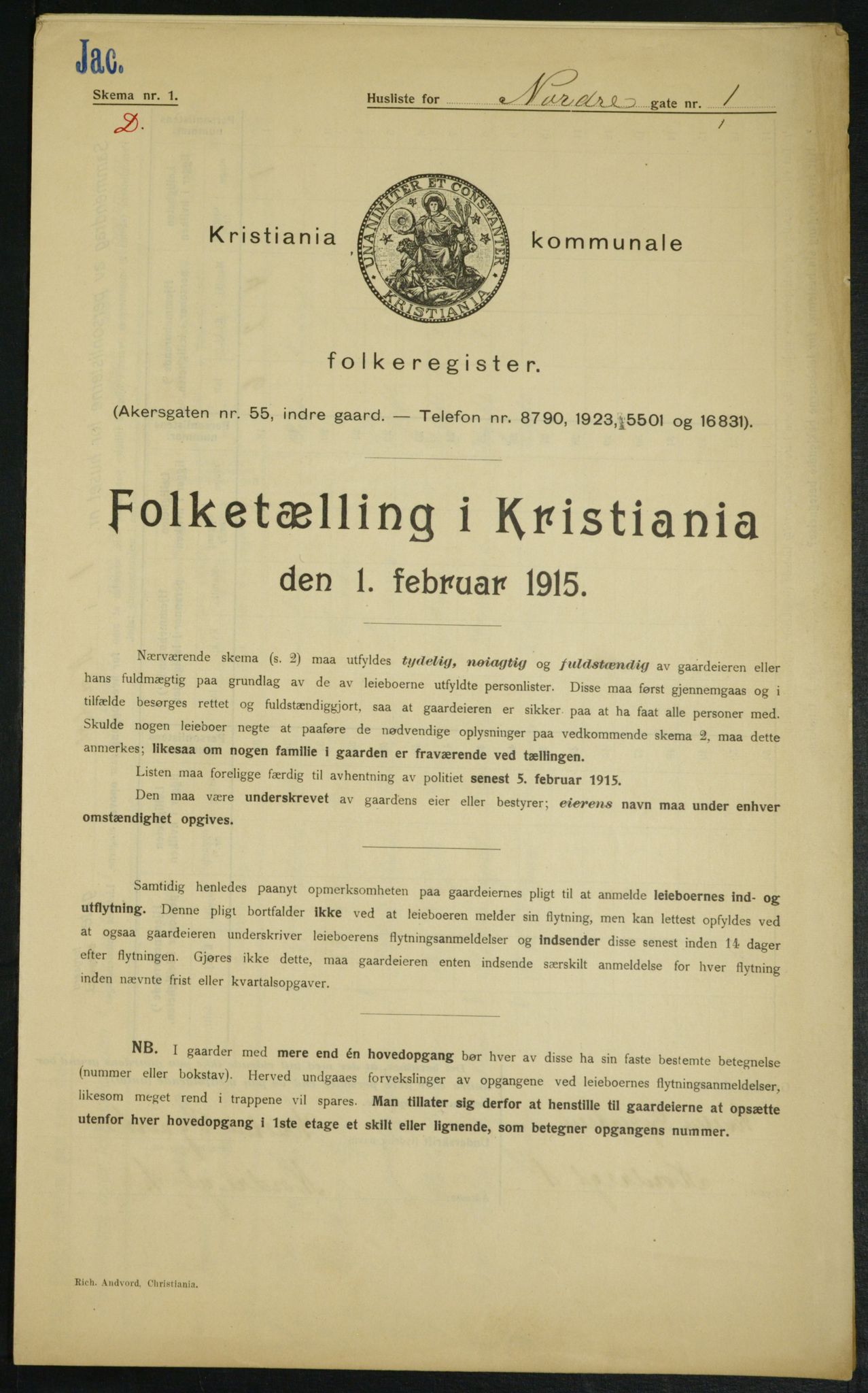OBA, Kommunal folketelling 1.2.1915 for Kristiania, 1915, s. 72431