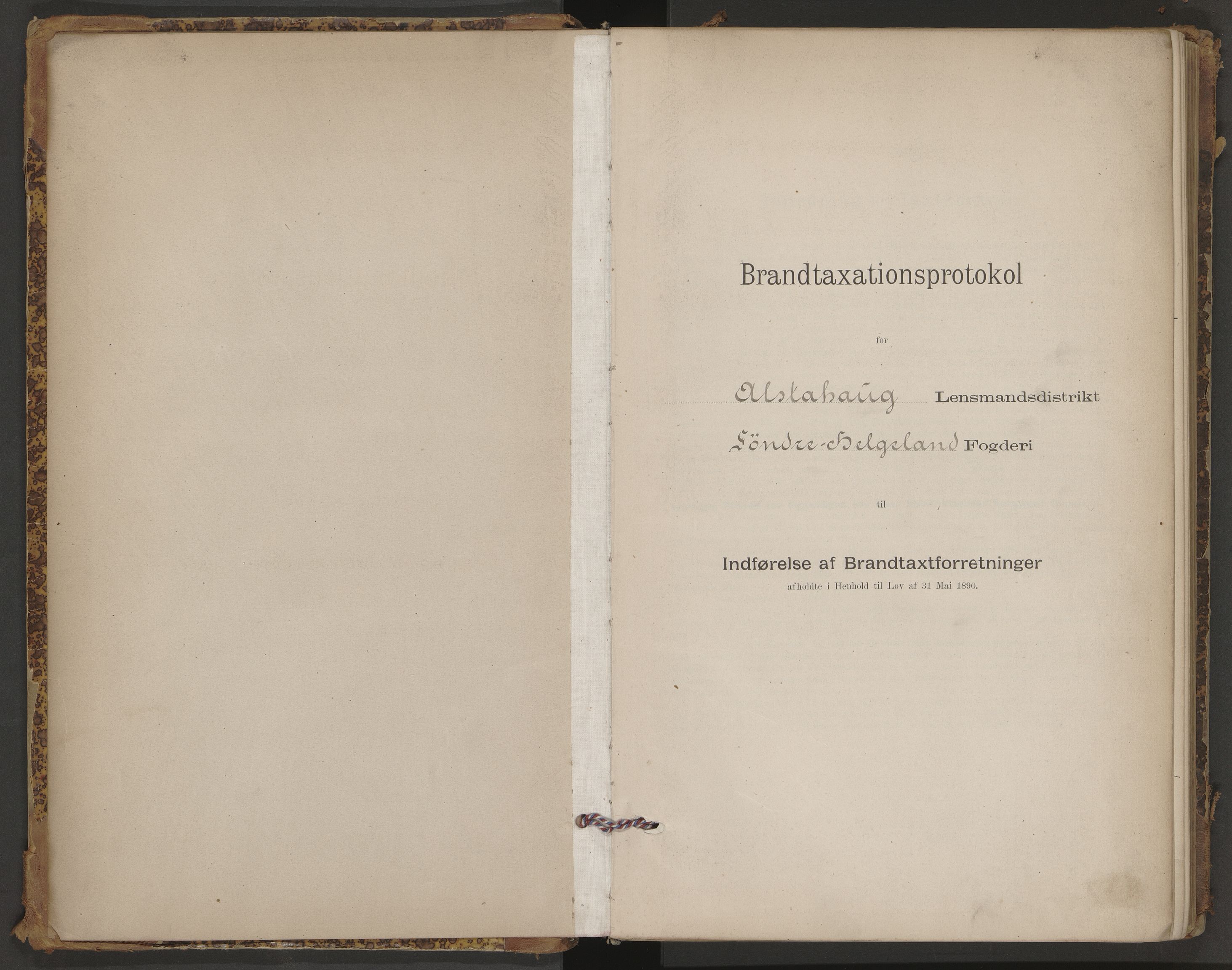 Norges Brannkasse Alstahaug, SAT/A-5568/Fb/L0001: Branntakstprotokoll - skjema, 1894-1904