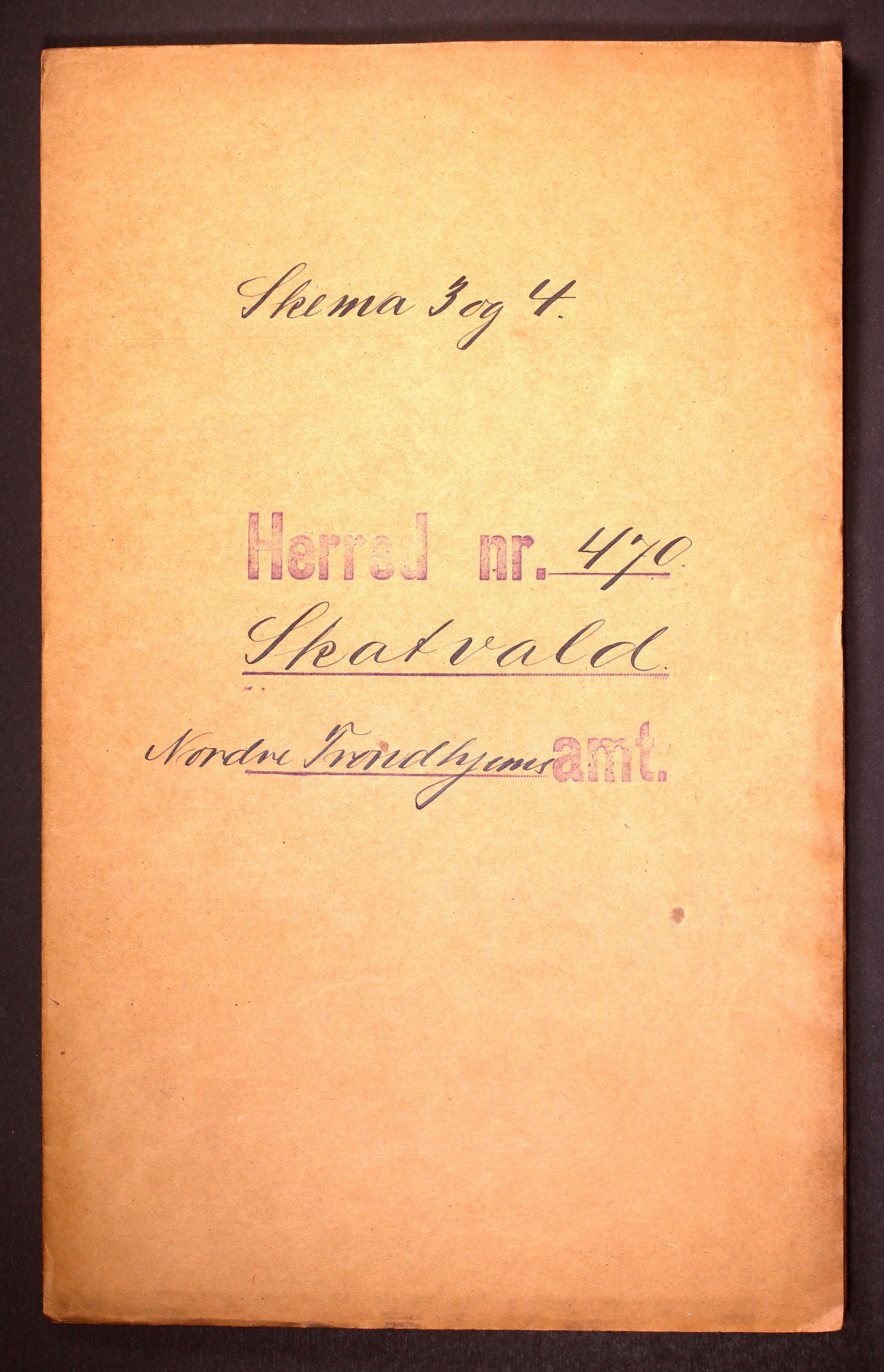 RA, Folketelling 1910 for 1715 Skatval herred, 1910, s. 1