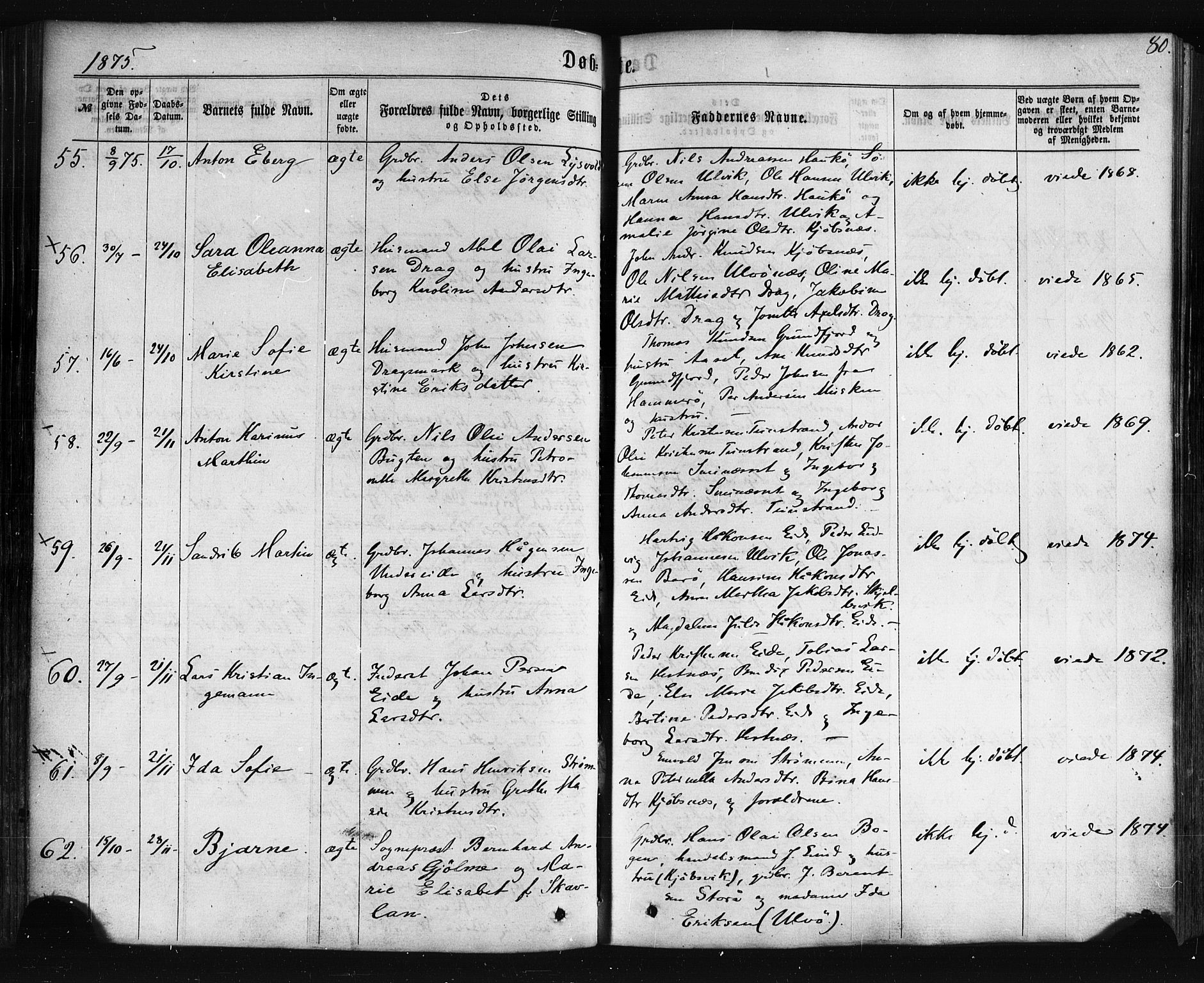 Ministerialprotokoller, klokkerbøker og fødselsregistre - Nordland, AV/SAT-A-1459/861/L0867: Ministerialbok nr. 861A02, 1864-1878, s. 80