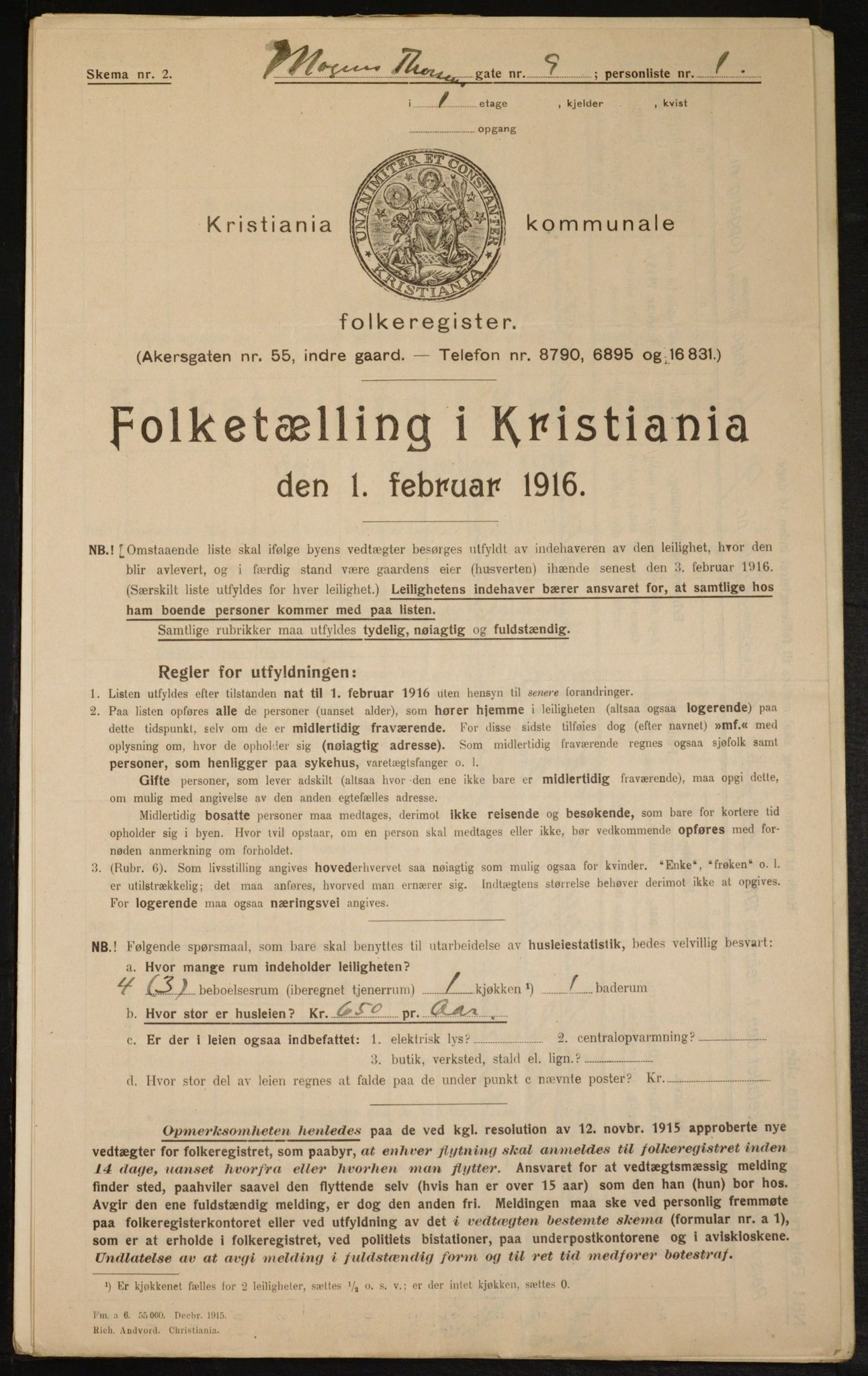 OBA, Kommunal folketelling 1.2.1916 for Kristiania, 1916, s. 67267