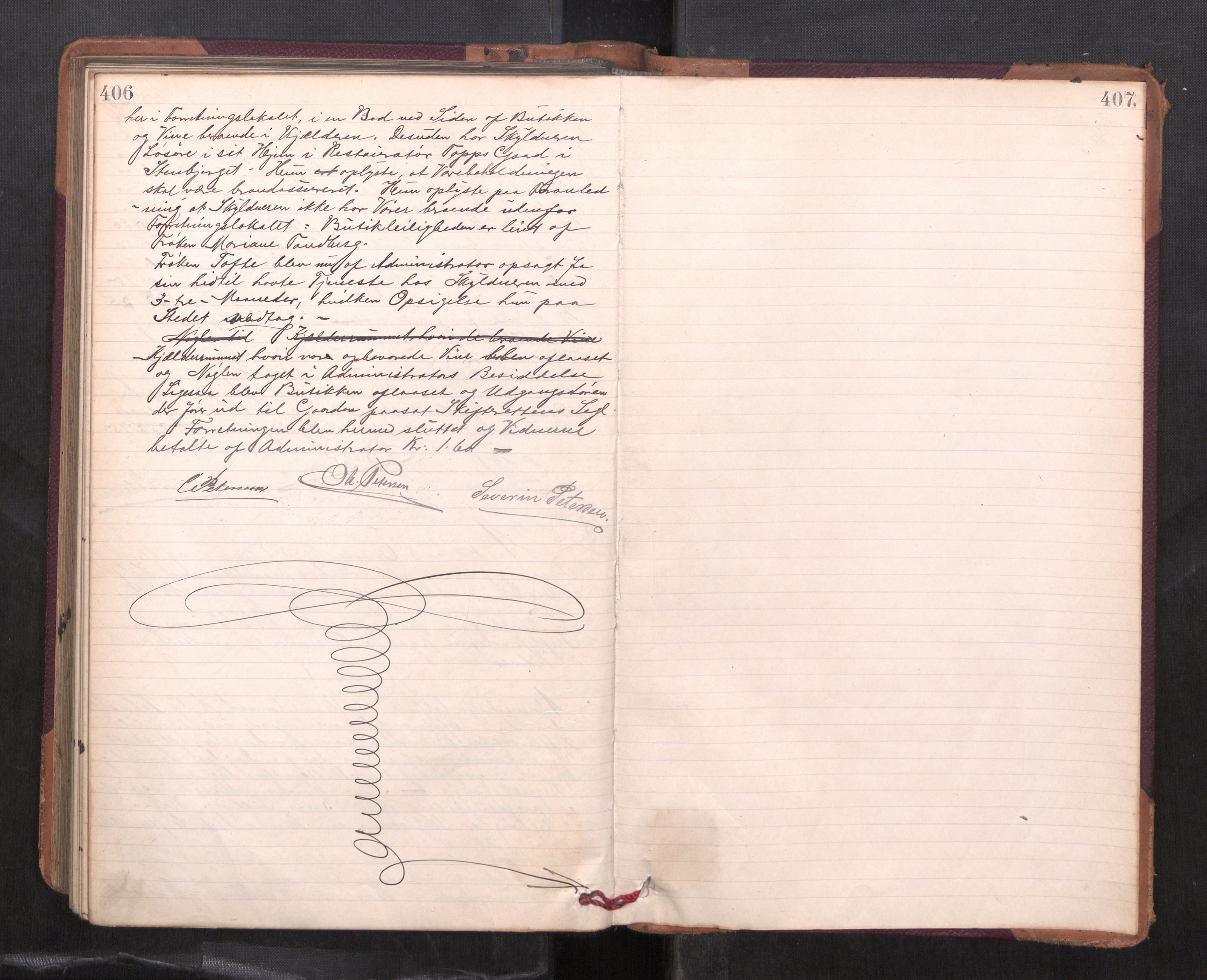 Trondheim byfogd, AV/SAT-A-0003/1/3/3C/L0017: Skifteregistreringsprotokoll - 30/5-8/10. (u/ register), 1899-1901, s. 406-407