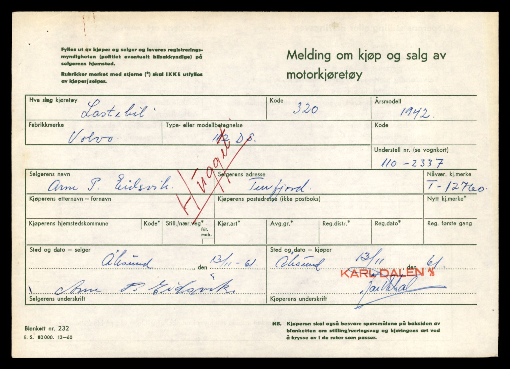 Møre og Romsdal vegkontor - Ålesund trafikkstasjon, AV/SAT-A-4099/F/Fe/L0035: Registreringskort for kjøretøy T 12653 - T 12829, 1927-1998, s. 2520