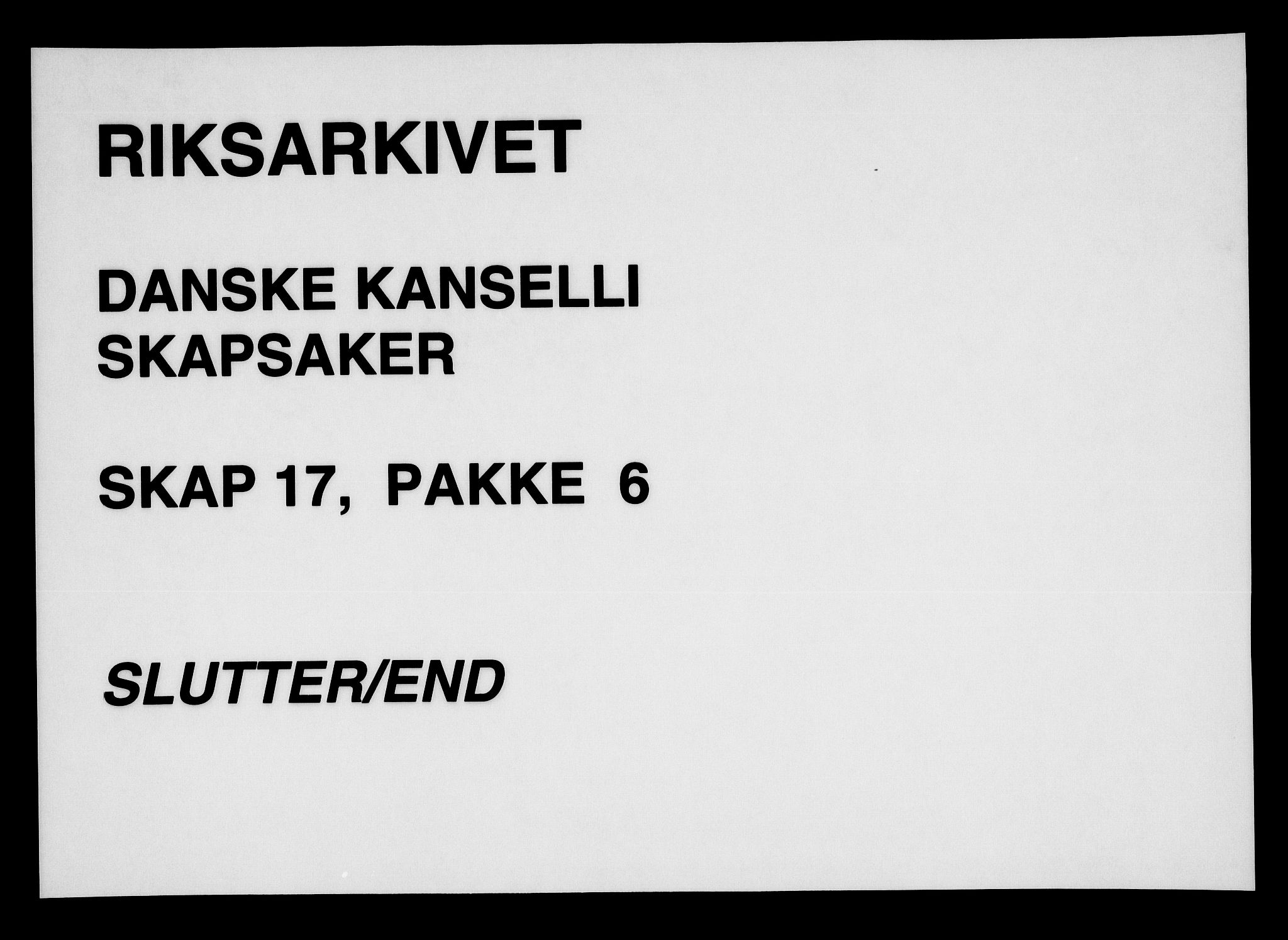 Danske Kanselli, Skapsaker, RA/EA-4061/F/L0134: Skap 17, pakke 4-12, 1585-1806, s. 85