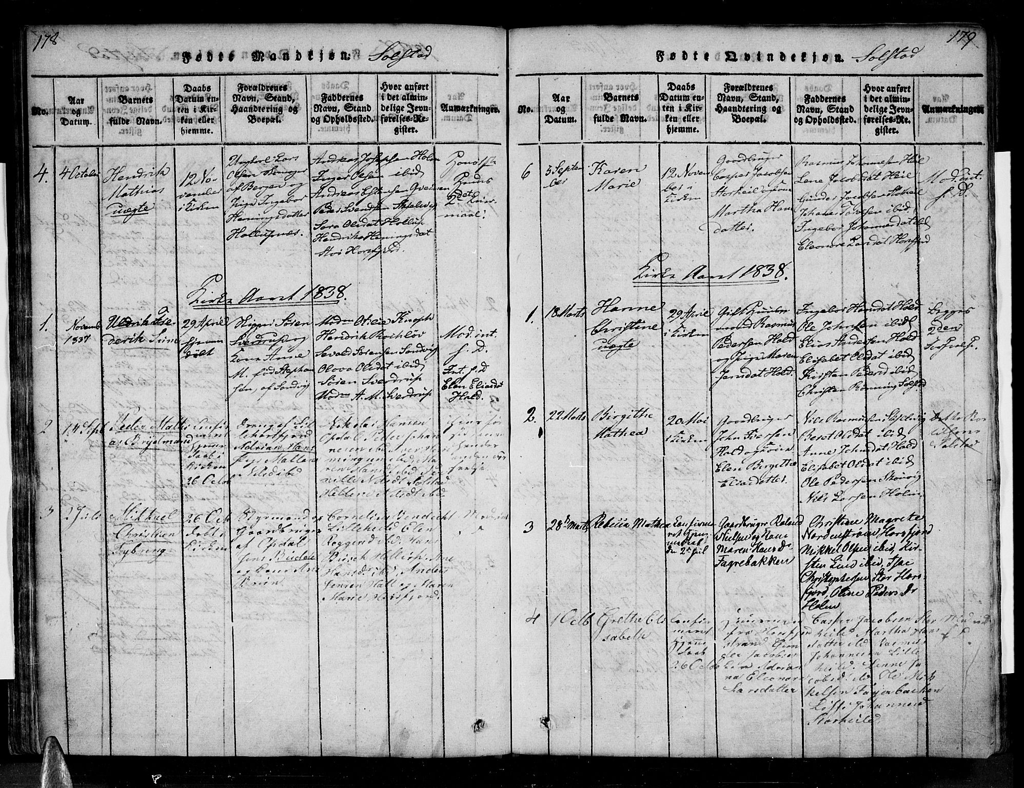 Ministerialprotokoller, klokkerbøker og fødselsregistre - Nordland, SAT/A-1459/810/L0143: Ministerialbok nr. 810A06 /2, 1820-1841, s. 178-179