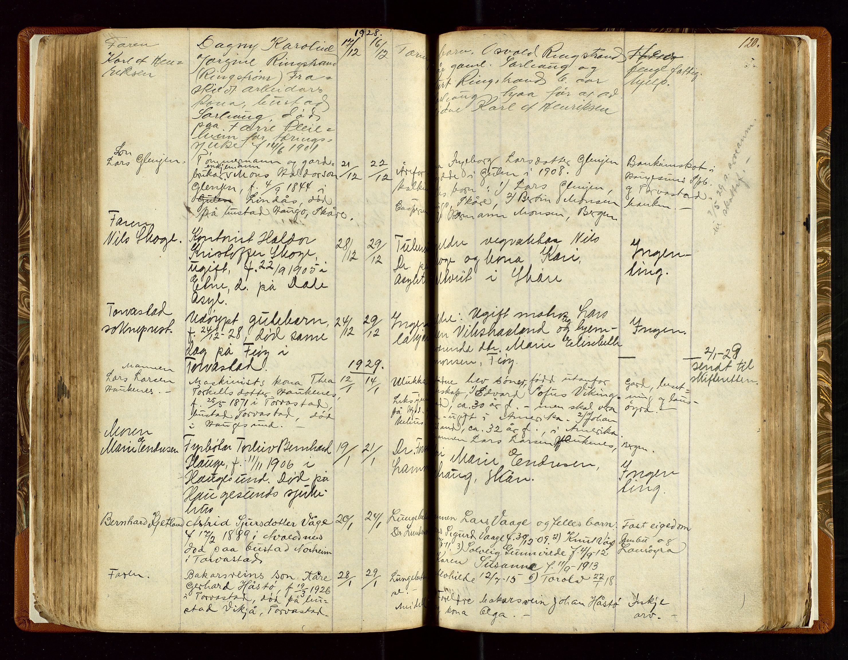 Torvestad lensmannskontor, AV/SAST-A-100307/1/Gga/L0001: "Protocol over Straffanger i Torvestads Thinglaugs Lensmandsarrest", 1883-1931, s. 120