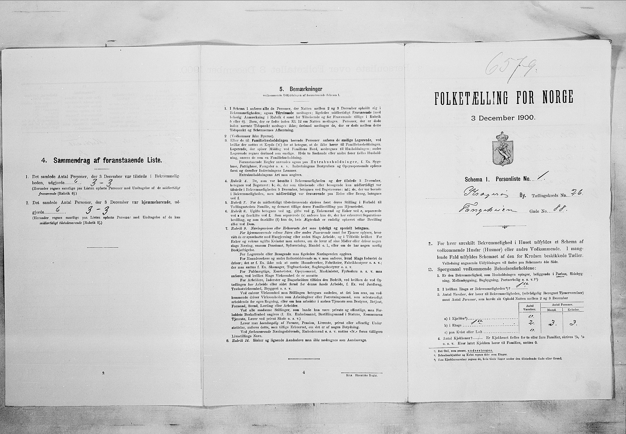 SAKO, Folketelling 1900 for 0801 Kragerø kjøpstad, 1900, s. 3327