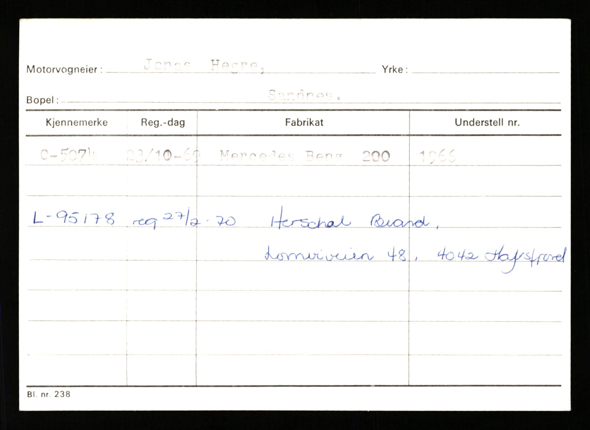 Stavanger trafikkstasjon, AV/SAST-A-101942/0/G/L0001: Registreringsnummer: 0 - 5782, 1930-1971, s. 2997