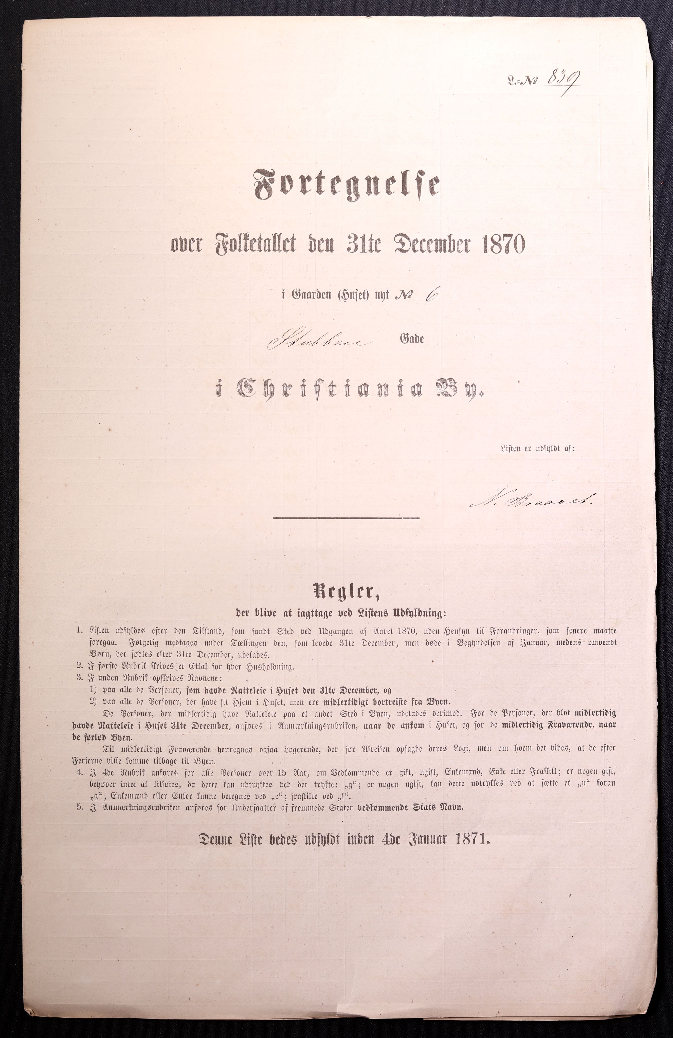 RA, Folketelling 1870 for 0301 Kristiania kjøpstad, 1870, s. 4068