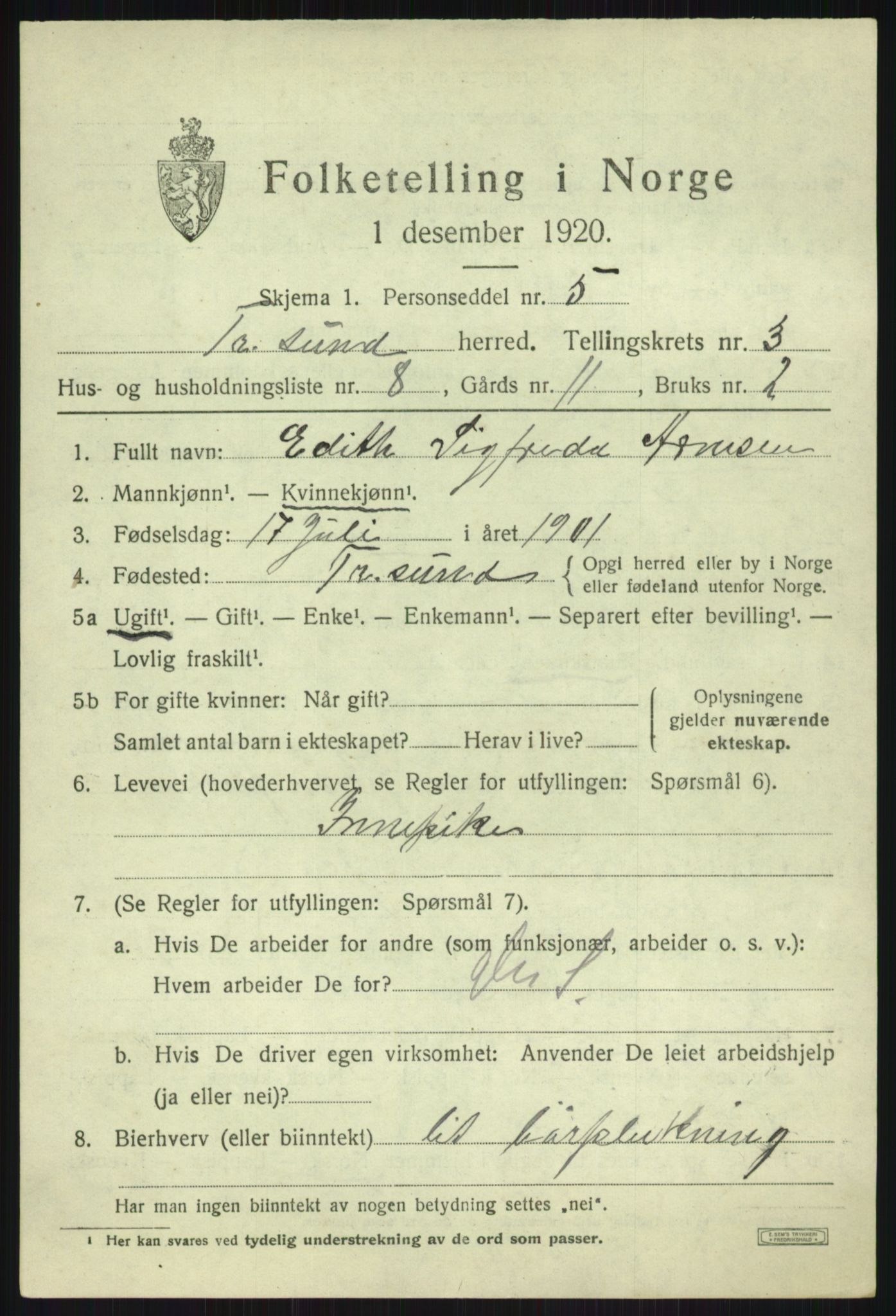 SATØ, Folketelling 1920 for 1934 Tromsøysund herred, 1920, s. 2784