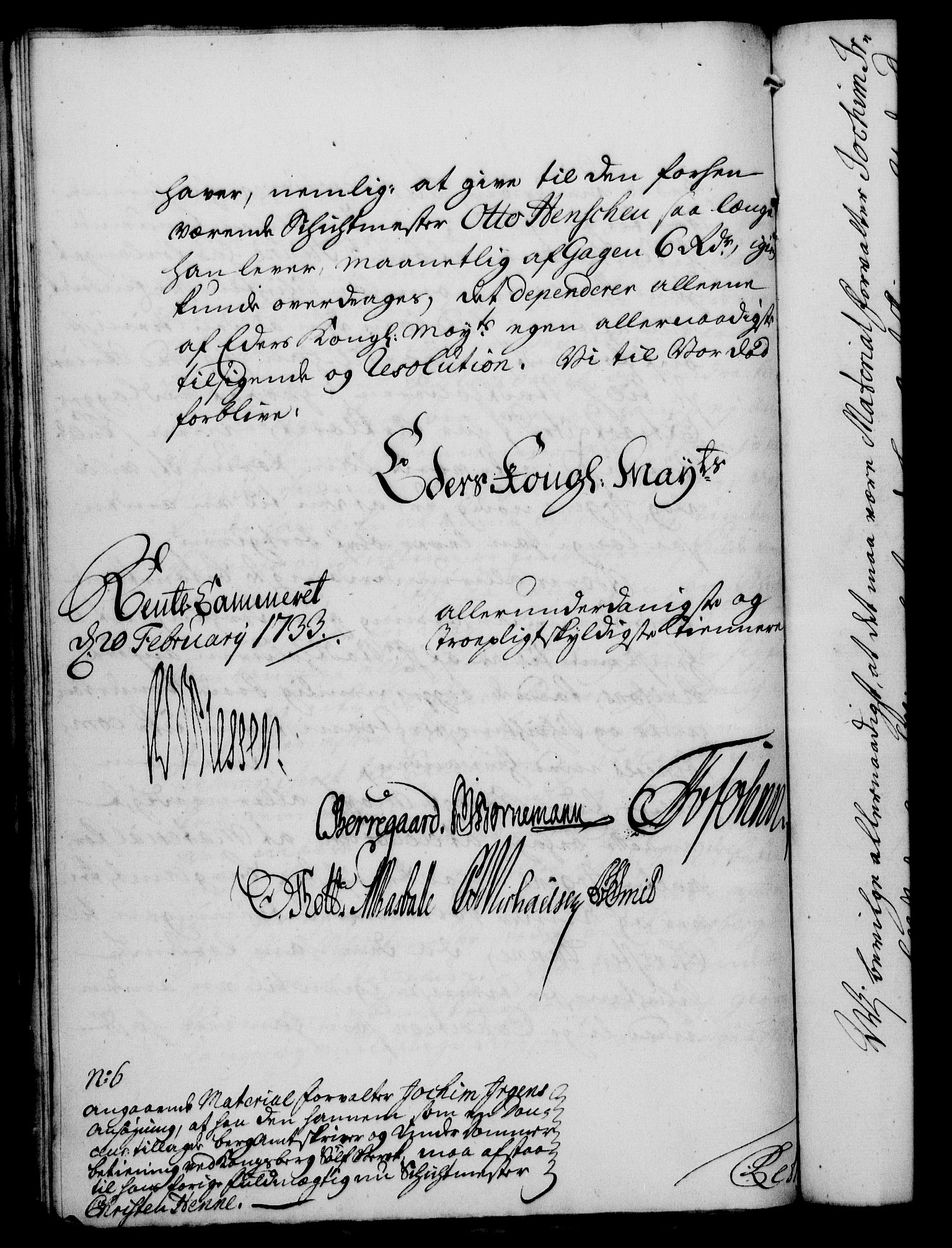 Rentekammeret, Kammerkanselliet, RA/EA-3111/G/Gf/Gfa/L0016: Norsk relasjons- og resolusjonsprotokoll (merket RK 52.16), 1733, s. 77