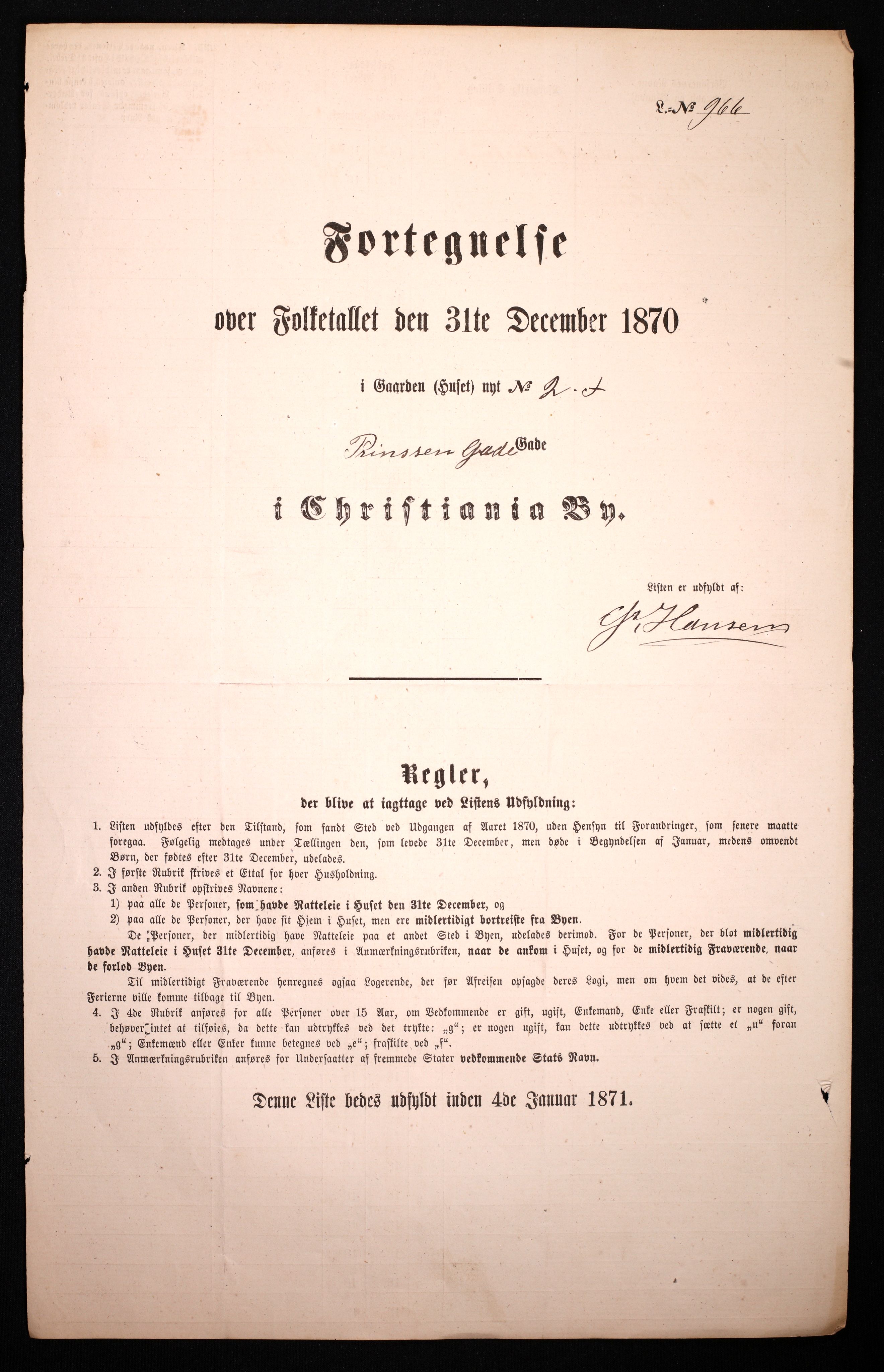 RA, Folketelling 1870 for 0301 Kristiania kjøpstad, 1870, s. 2791