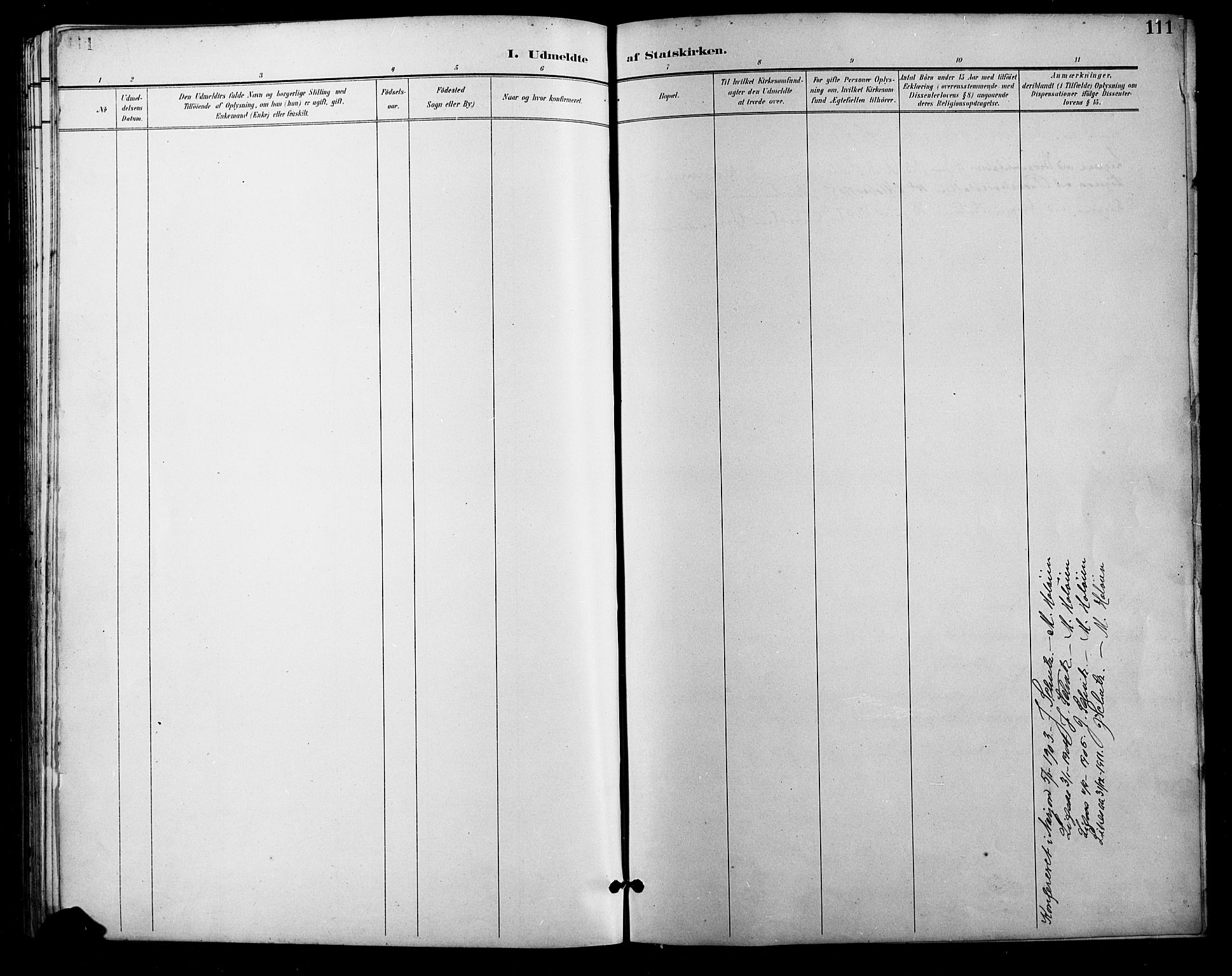 Tolga prestekontor, AV/SAH-PREST-062/L/L0011: Klokkerbok nr. 11, 1894-1925, s. 111