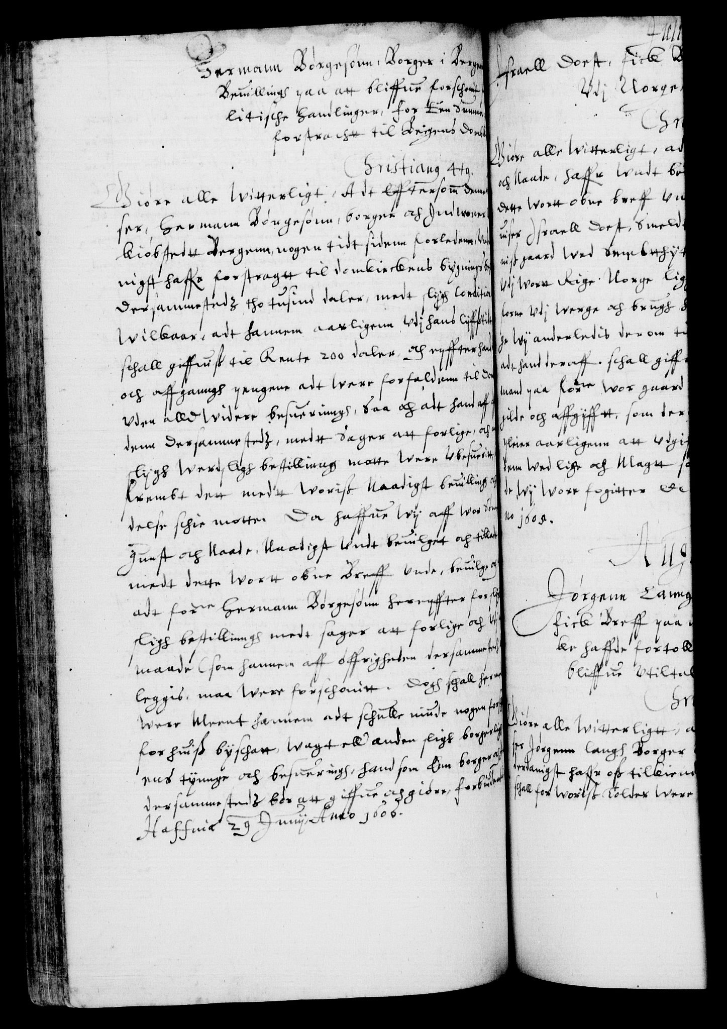 Danske Kanselli 1572-1799, RA/EA-3023/F/Fc/Fca/Fcaa/L0003: Norske registre (mikrofilm), 1596-1616, s. 252b