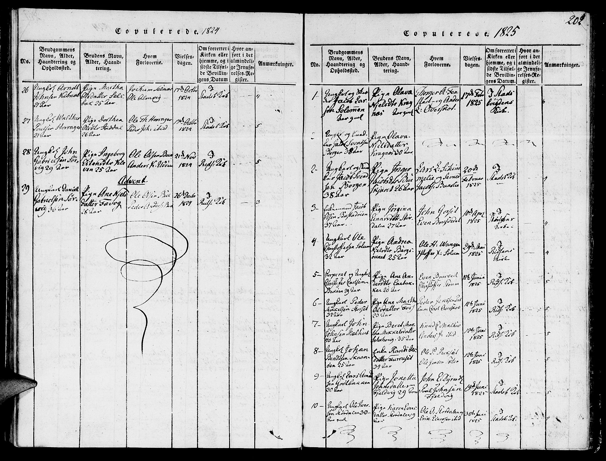 Ministerialprotokoller, klokkerbøker og fødselsregistre - Sør-Trøndelag, SAT/A-1456/646/L0608: Ministerialbok nr. 646A06, 1816-1825, s. 202