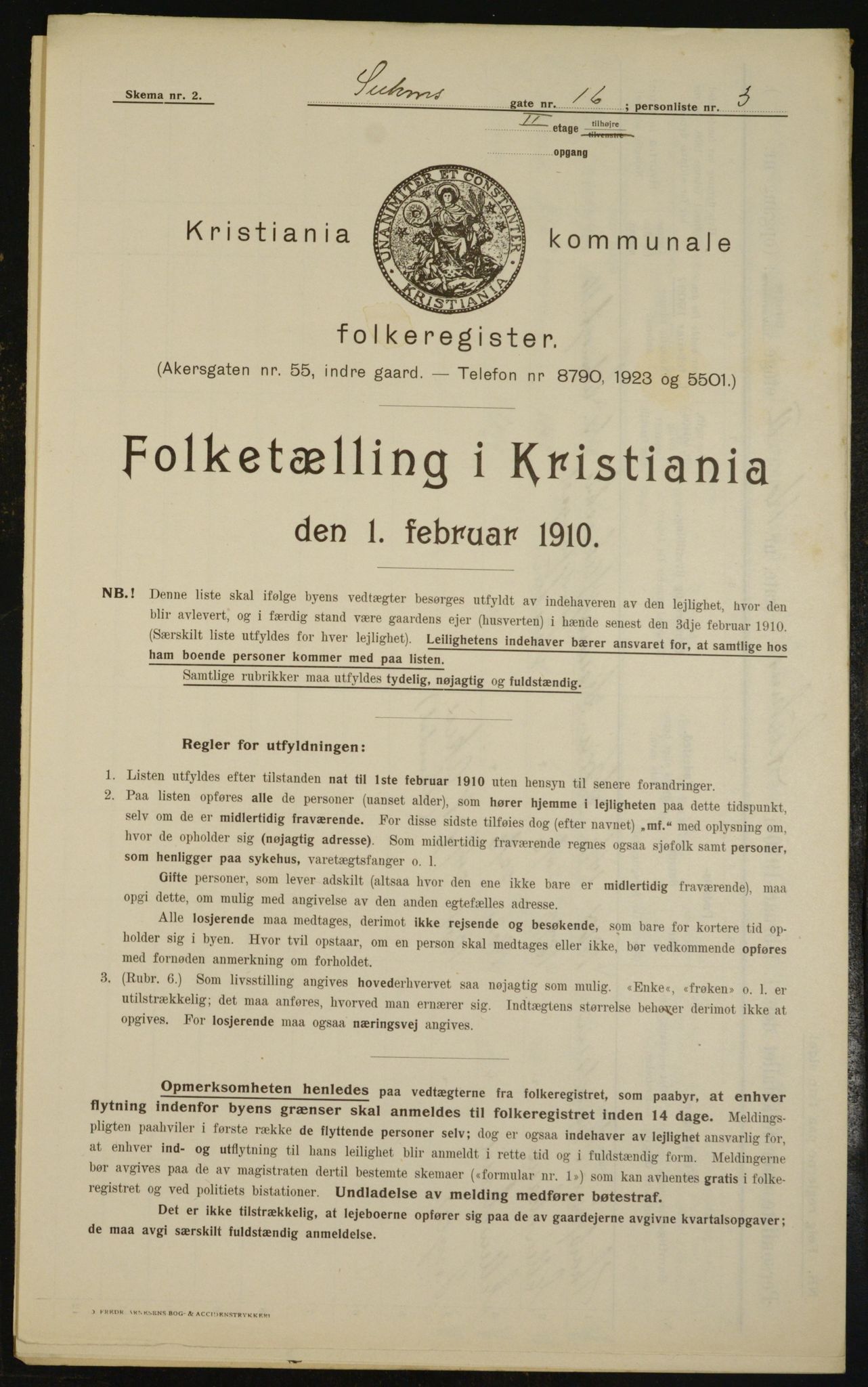 OBA, Kommunal folketelling 1.2.1910 for Kristiania, 1910, s. 99299