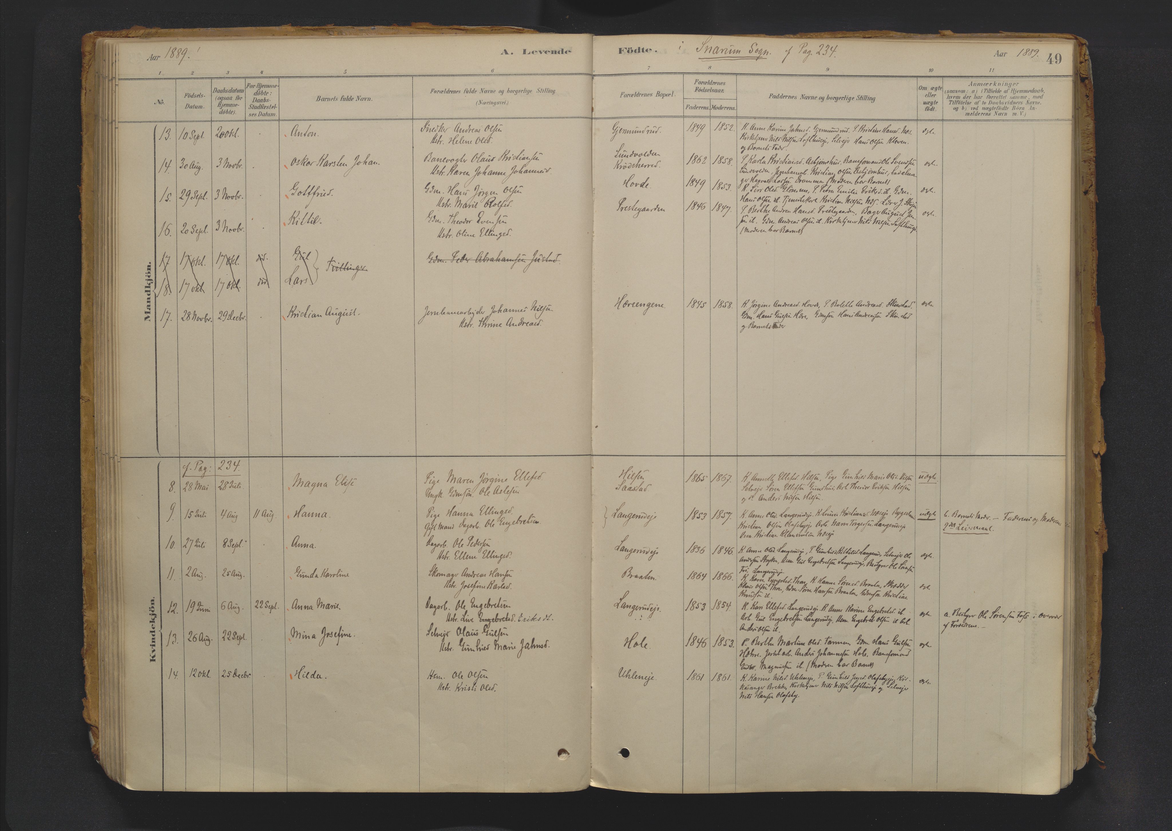 Modum kirkebøker, SAKO/A-234/F/Fa/L0015: Ministerialbok nr. 15 /2, 1877-1889, s. 49