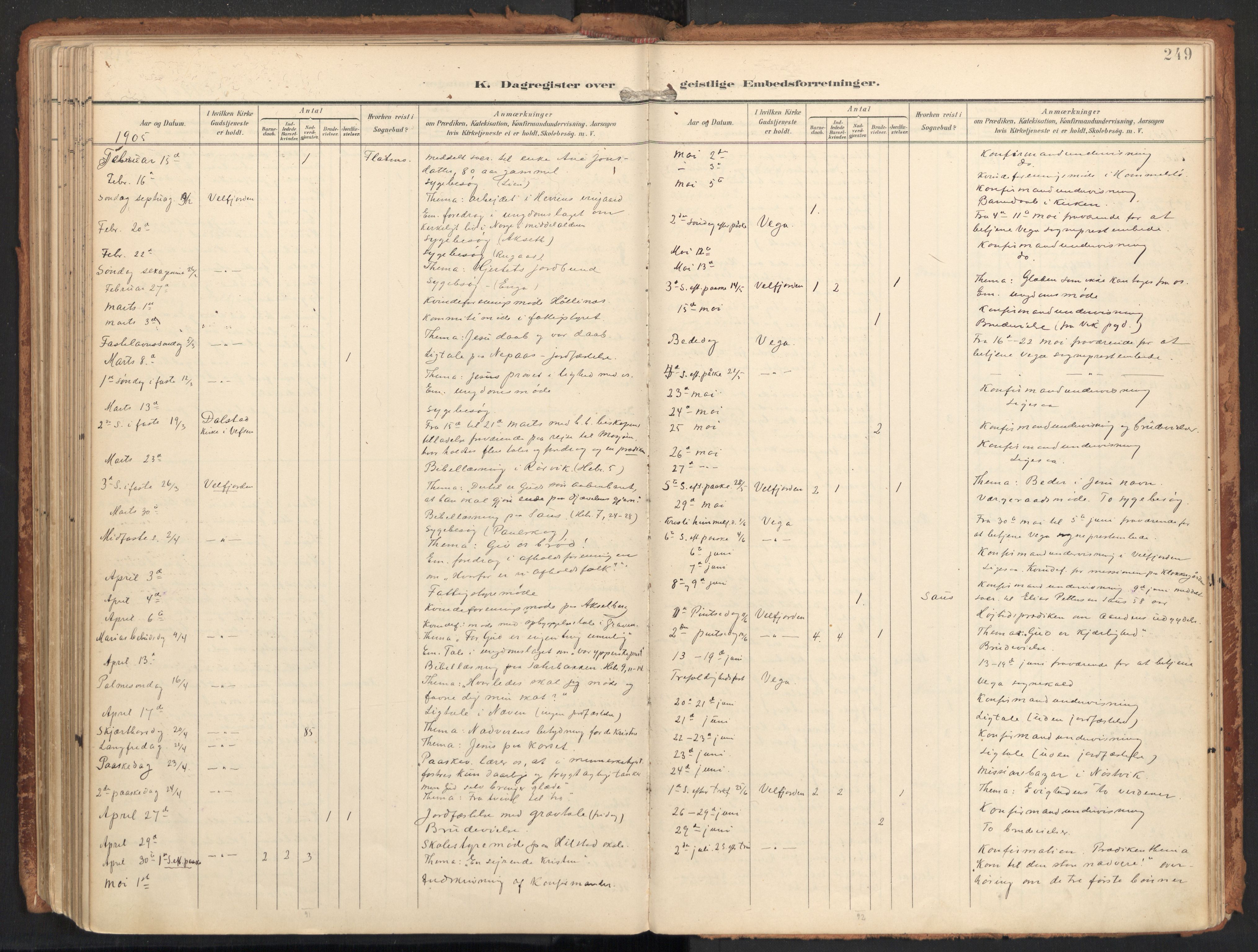 Ministerialprotokoller, klokkerbøker og fødselsregistre - Nordland, AV/SAT-A-1459/814/L0227: Ministerialbok nr. 814A08, 1899-1920, s. 249