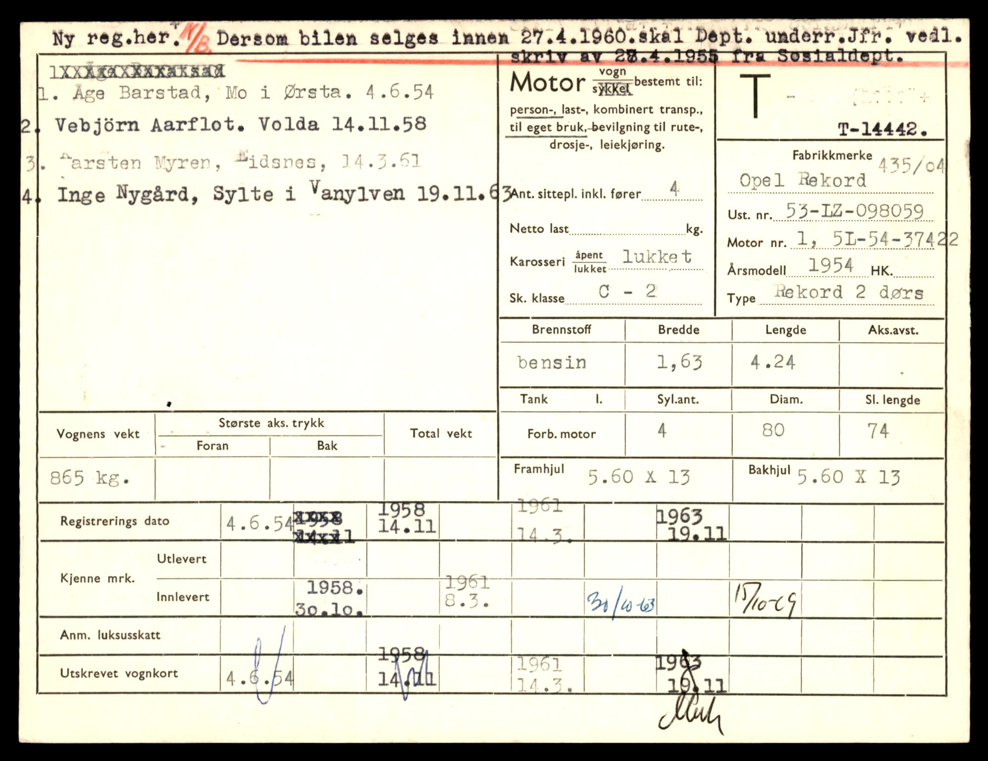 Møre og Romsdal vegkontor - Ålesund trafikkstasjon, AV/SAT-A-4099/F/Fe/L0045: Registreringskort for kjøretøy T 14320 - T 14444, 1927-1998, s. 3216
