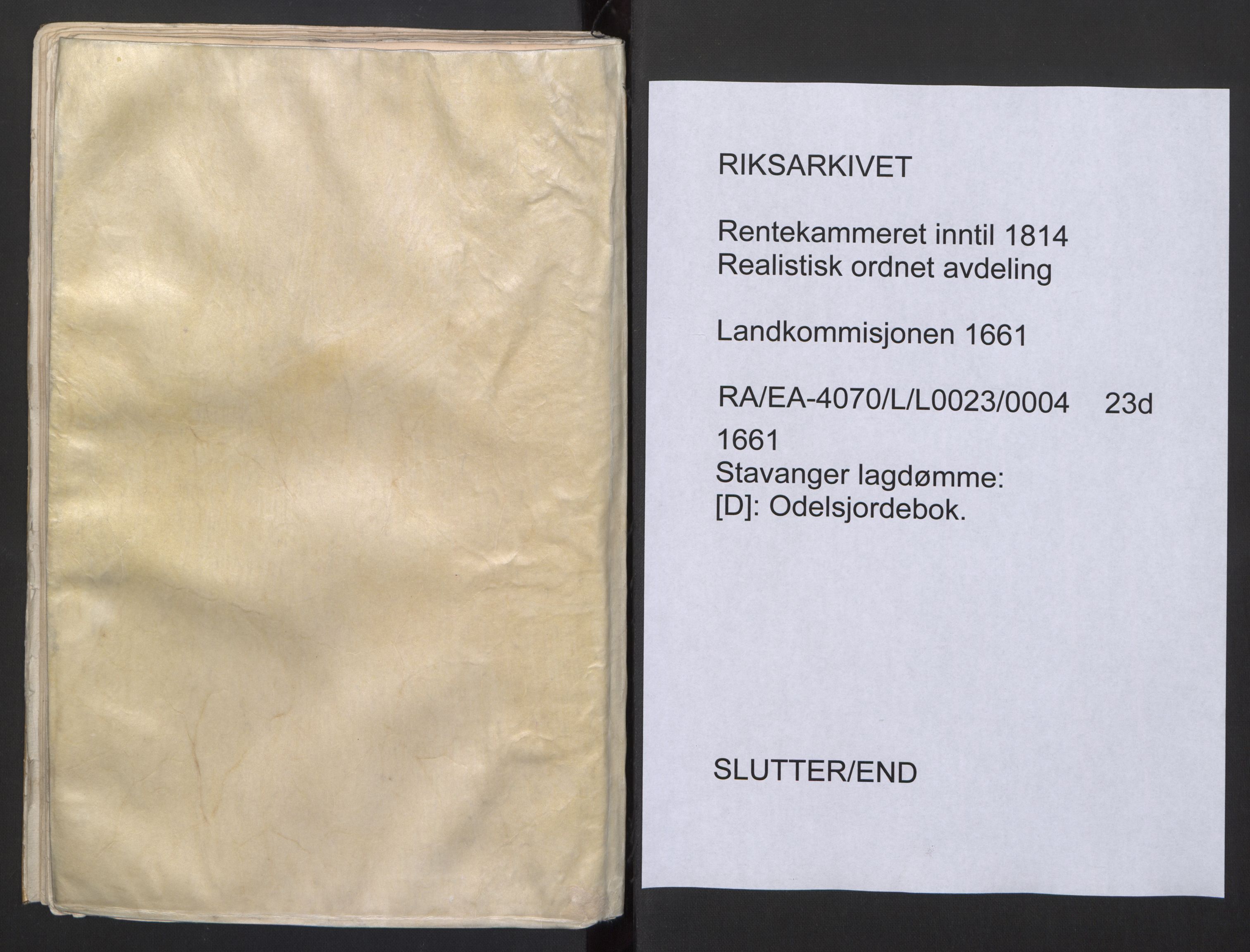 Rentekammeret inntil 1814, Realistisk ordnet avdeling, AV/RA-EA-4070/L/L0023/0004: Stavanger lagdømme: / [D]: Odelsjordebok., 1661