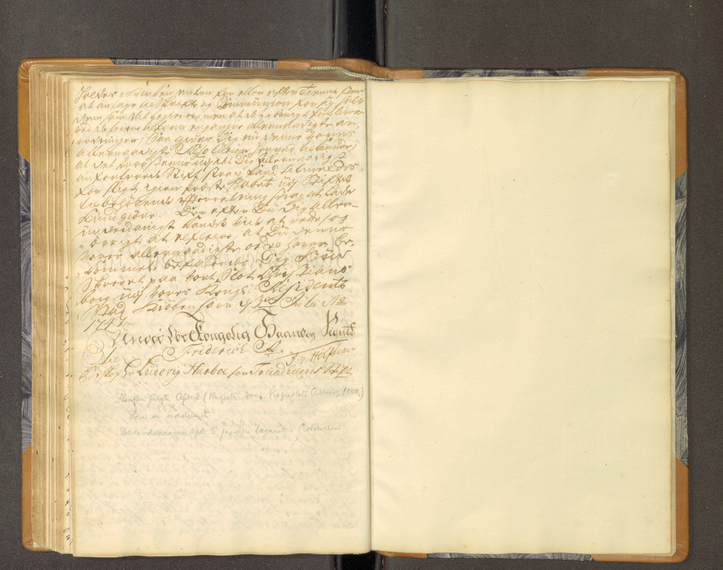 Nidaros biskop, SAT/A-0968/F/L0005: Kopibok 1, innkomne kongelege brev, 1731-1747