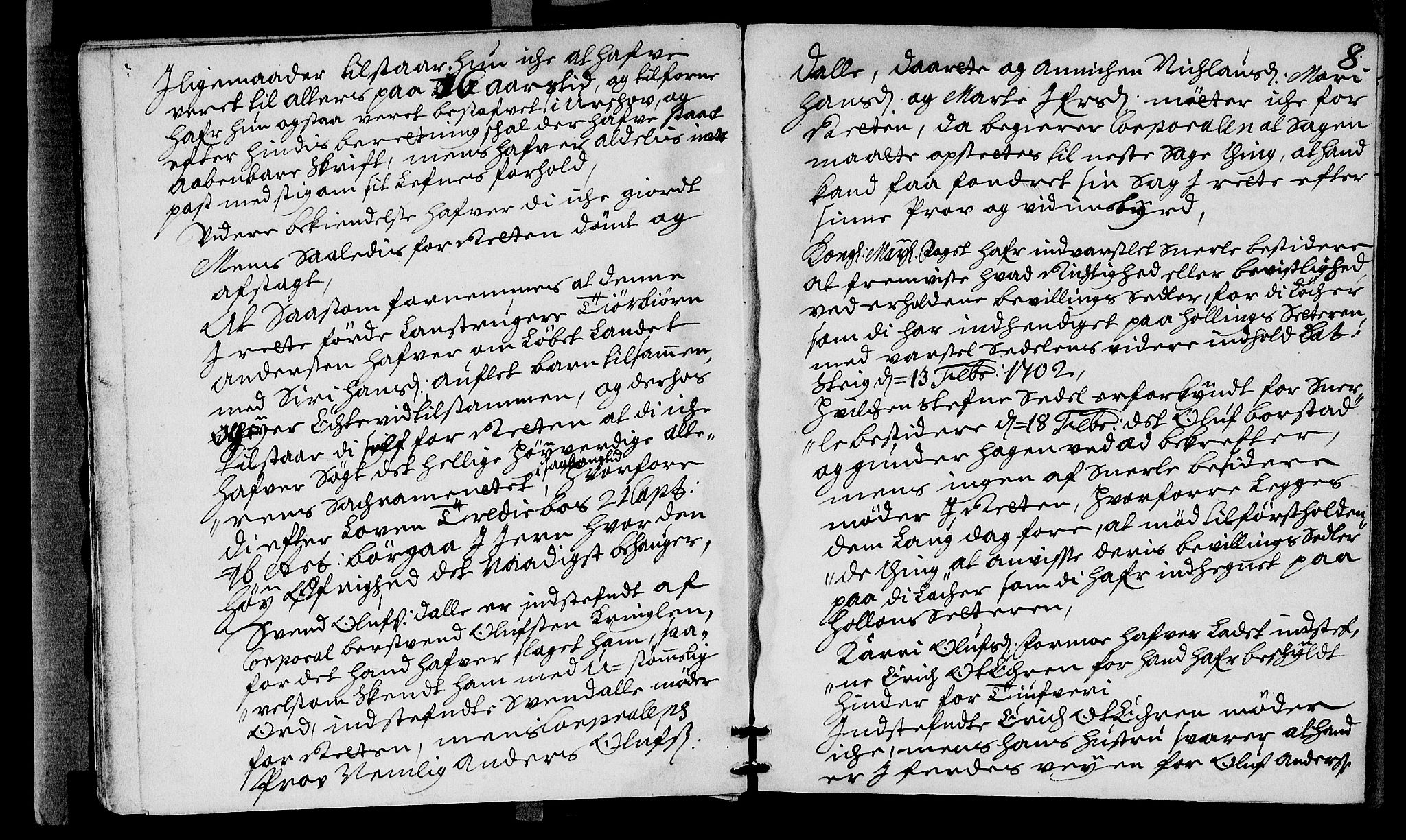 Sorenskriverier i Gudbrandsdalen, AV/SAH-TING-036/G/Gb/Gba/L0030: Tingbok - Nord-Gudbrandsdal, 1702, s. 7b-8a