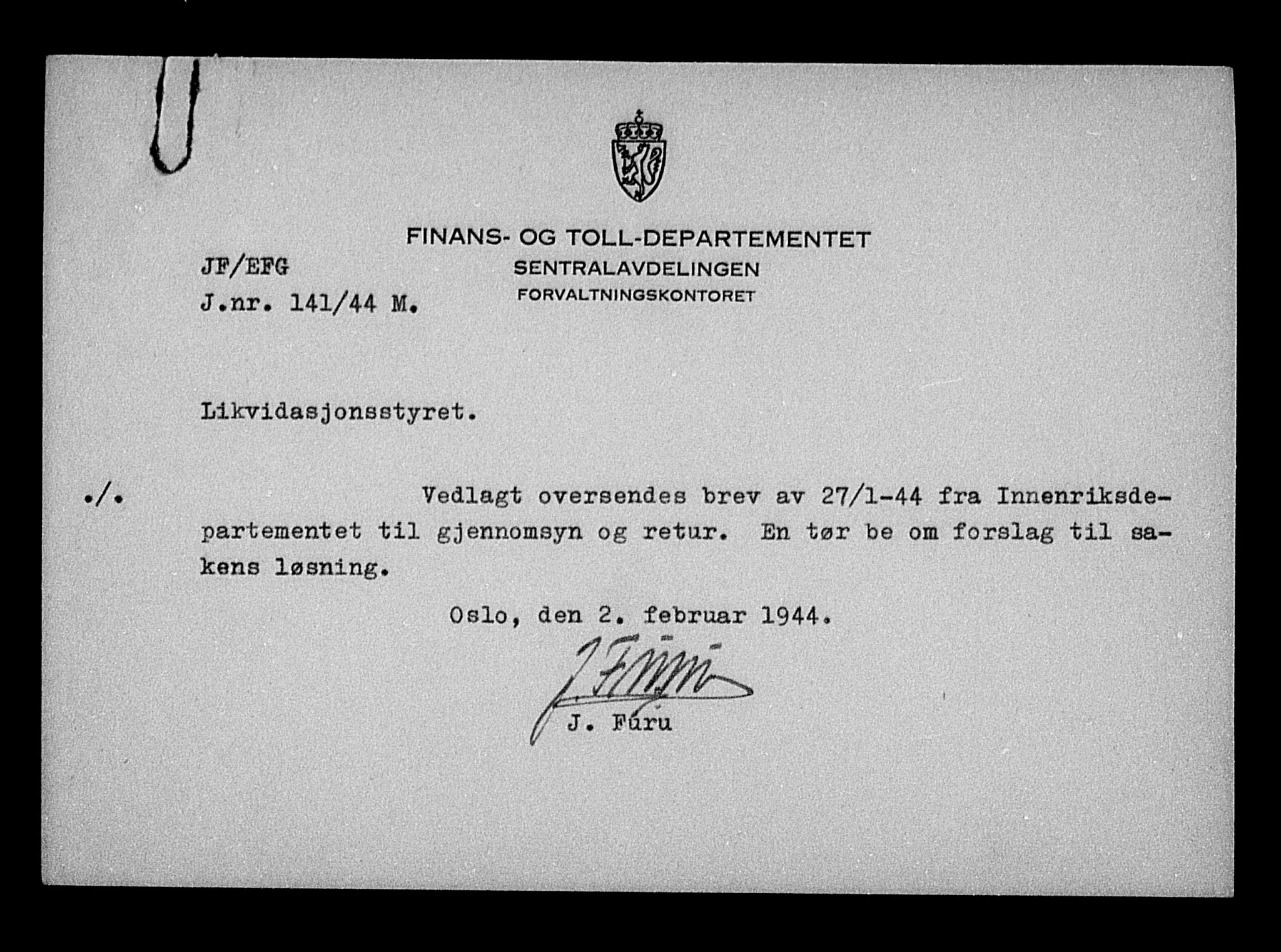 Justisdepartementet, Tilbakeføringskontoret for inndratte formuer, AV/RA-S-1564/H/Hc/Hcc/L0951: --, 1945-1947, s. 484