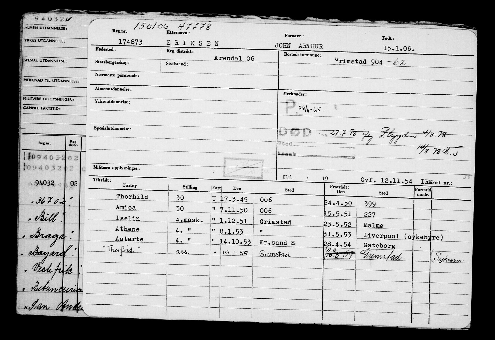 Direktoratet for sjømenn, AV/RA-S-3545/G/Gb/L0063: Hovedkort, 1906, s. 133