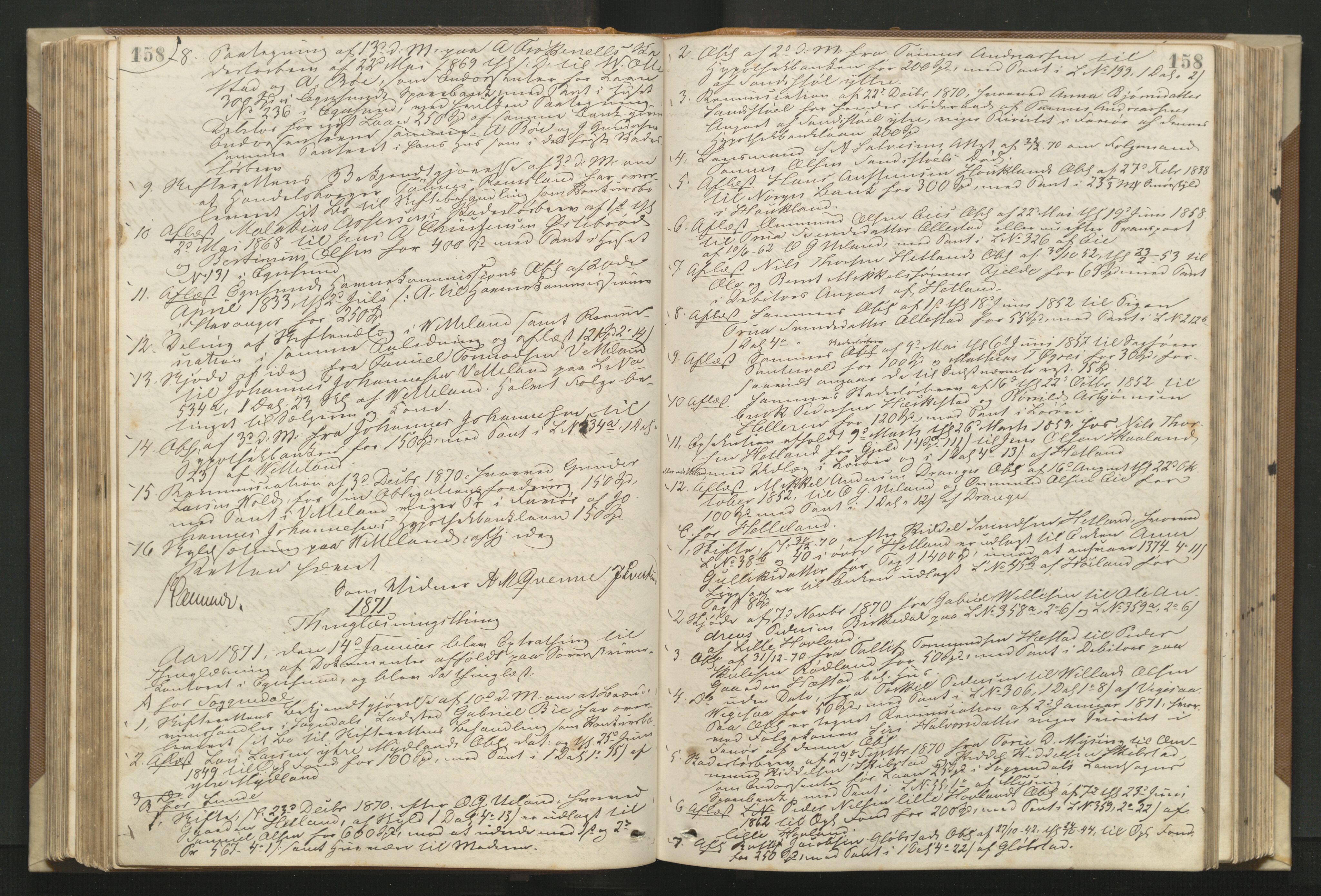 Dalane sorenskriveri, AV/SAST-A-100309/001/3/30/30BA/L0001: TINGBOK, 1868-1875, s. 158