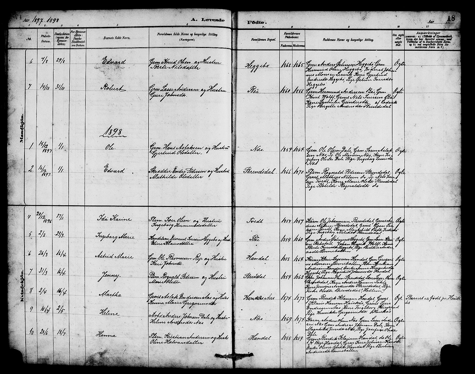 Hyllestad sokneprestembete, AV/SAB-A-80401: Klokkerbok nr. B 2, 1889-1915, s. 18
