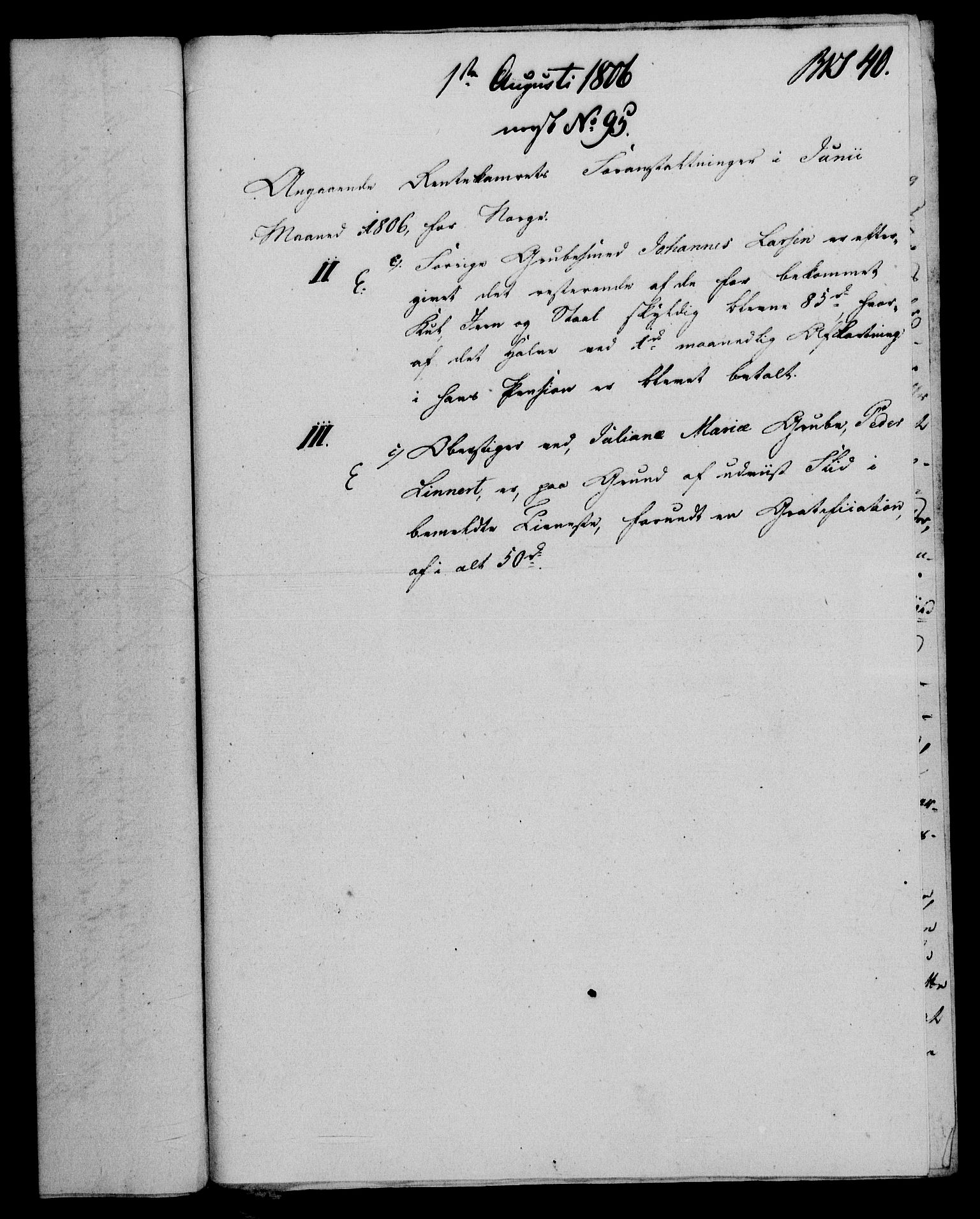 Rentekammeret, Renteskriverkontorene, AV/RA-EA-3115/M/Mf/Mfb/L0007: Relasjons- og resolusjonsprotokoll med register (merket RK 54.13), 1805-1806