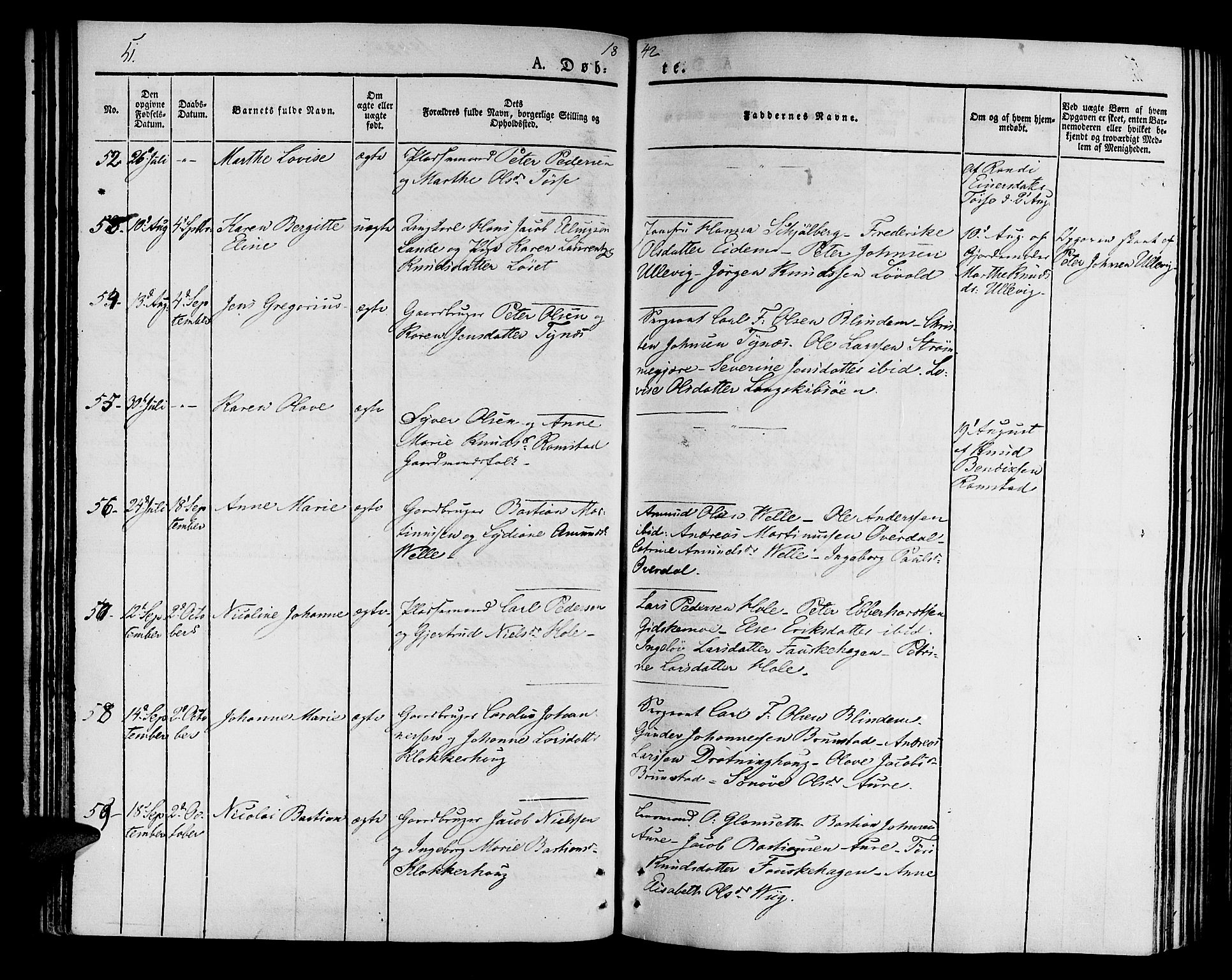 Ministerialprotokoller, klokkerbøker og fødselsregistre - Møre og Romsdal, AV/SAT-A-1454/522/L0311: Ministerialbok nr. 522A06, 1832-1842, s. 51