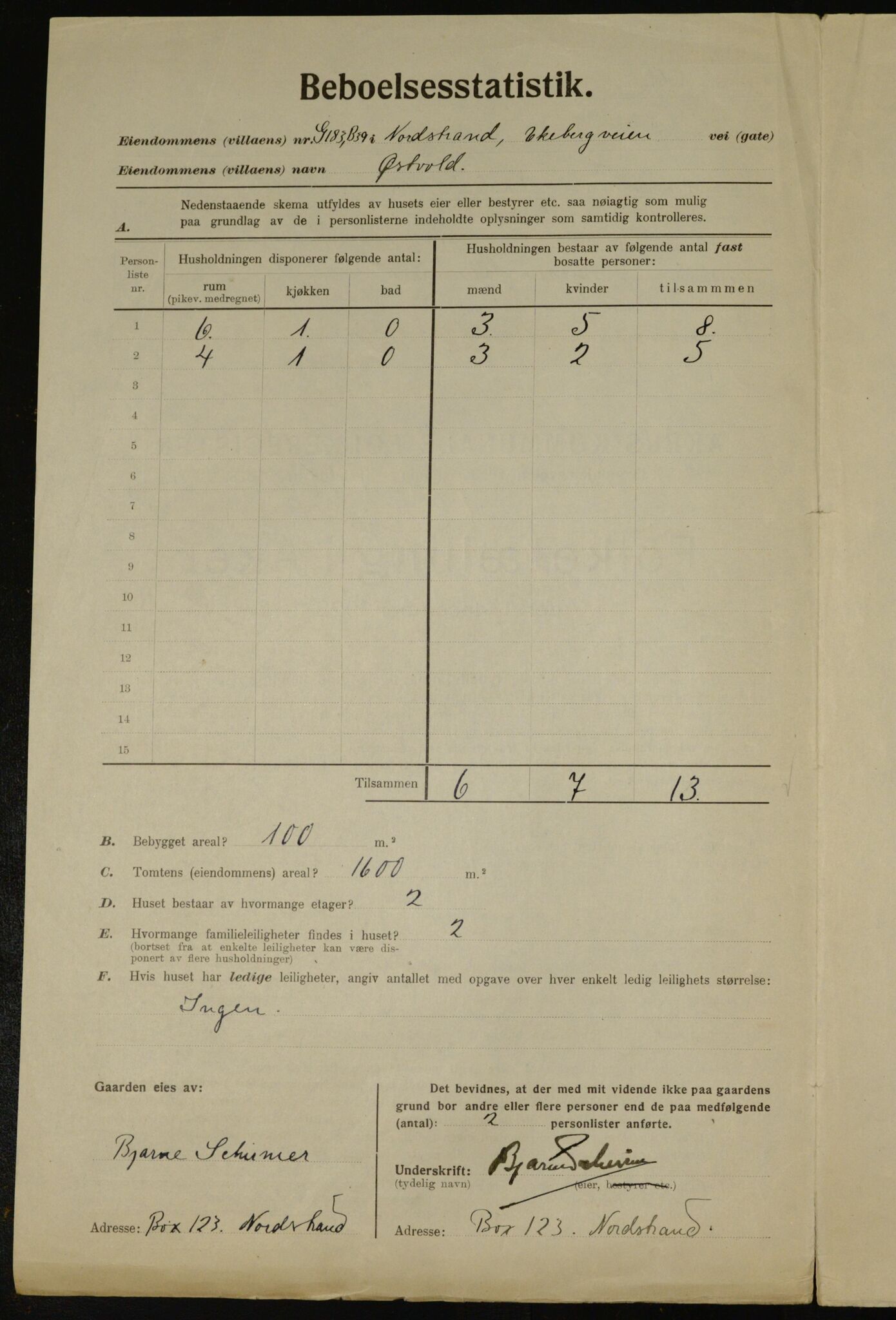 , Kommunal folketelling 1.12.1923 for Aker, 1923, s. 38285