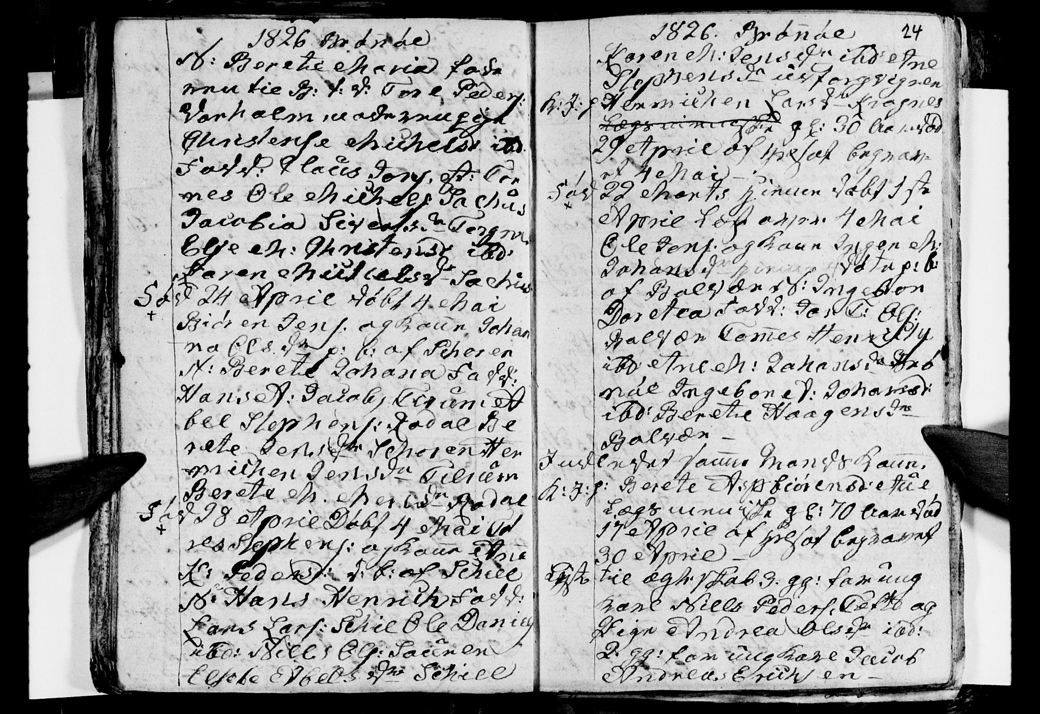 Ministerialprotokoller, klokkerbøker og fødselsregistre - Nordland, AV/SAT-A-1459/813/L0210: Klokkerbok nr. 813C02, 1825-1836, s. 24
