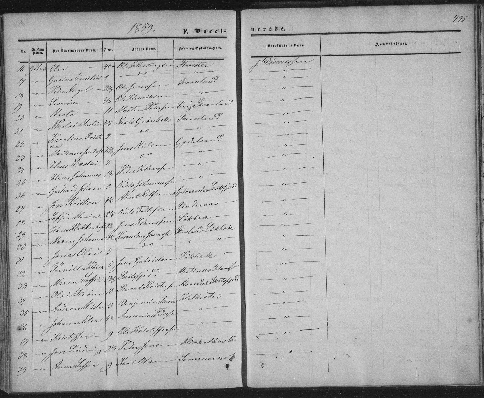 Ministerialprotokoller, klokkerbøker og fødselsregistre - Nordland, AV/SAT-A-1459/855/L0800: Ministerialbok nr. 855A08, 1852-1864, s. 495