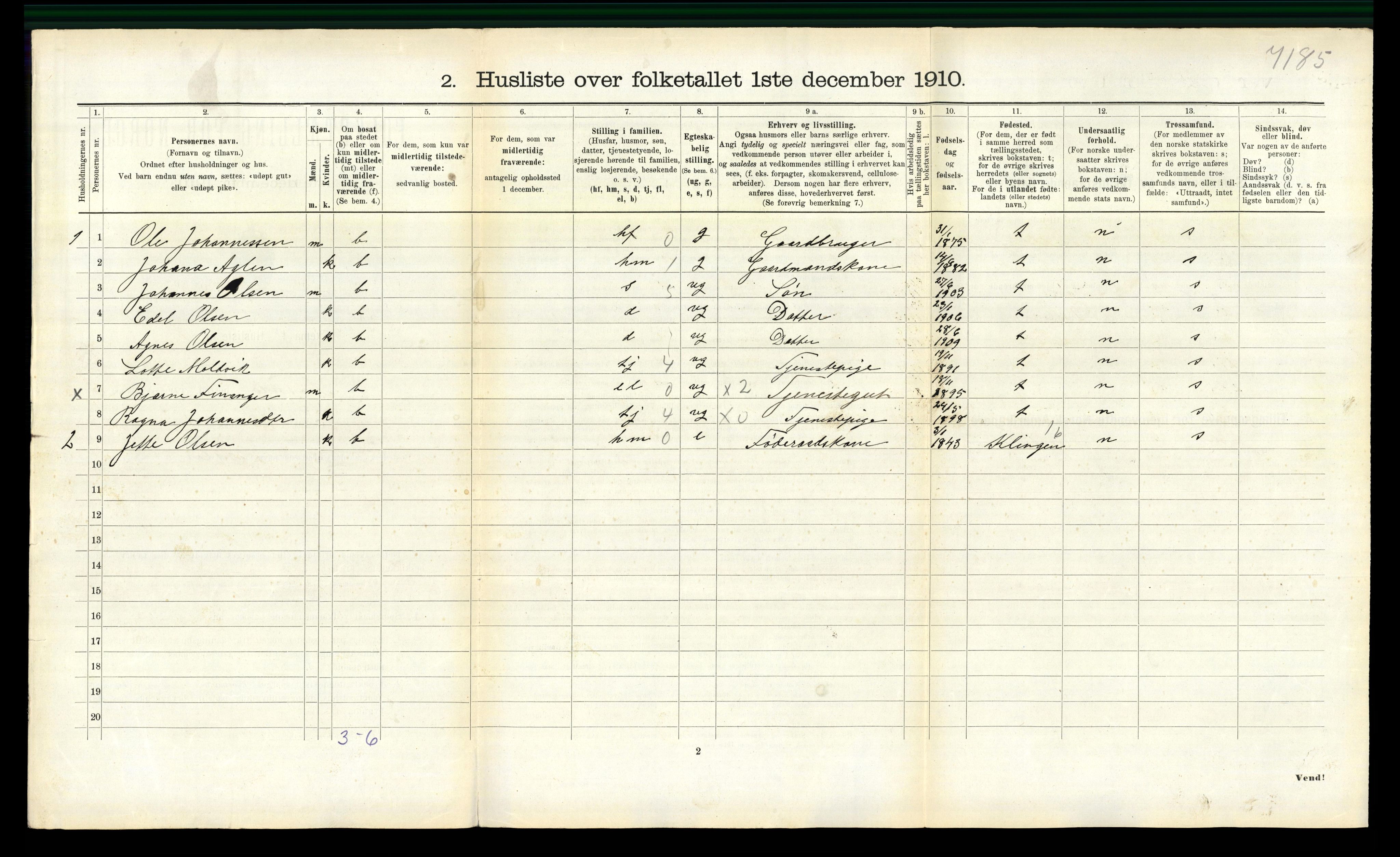 RA, Folketelling 1910 for 1748 Fosnes herred, 1910, s. 376